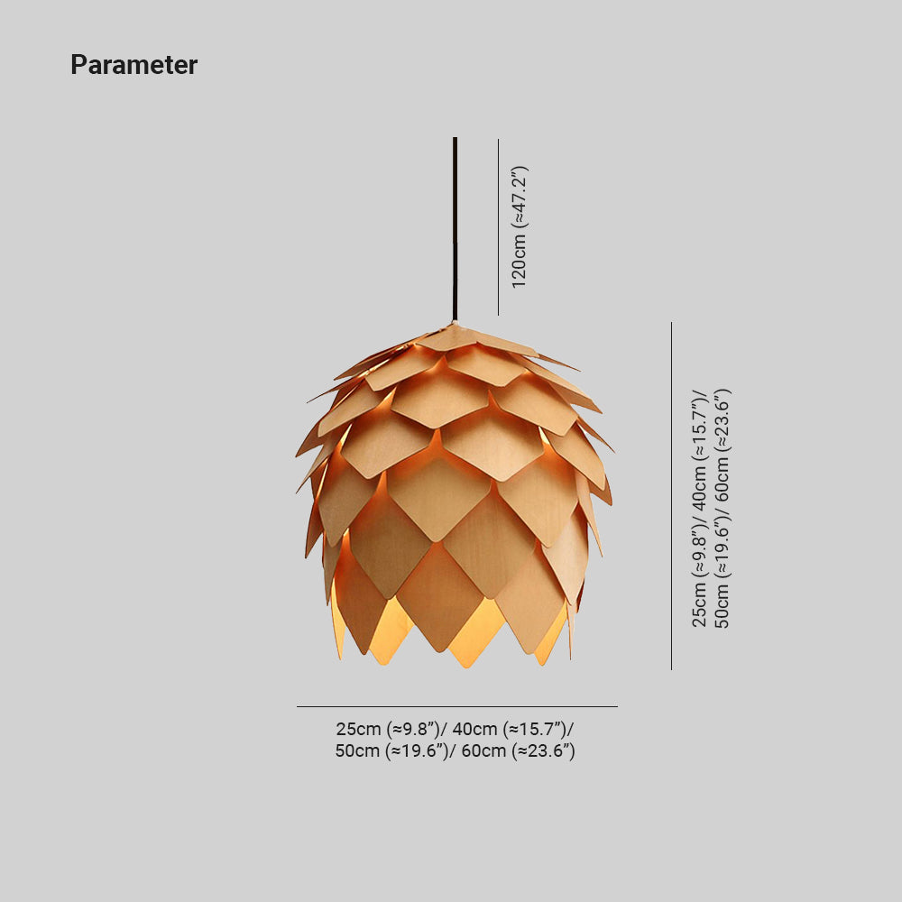 Muto Designer Legno Forma Pino Lampade a Sospensione