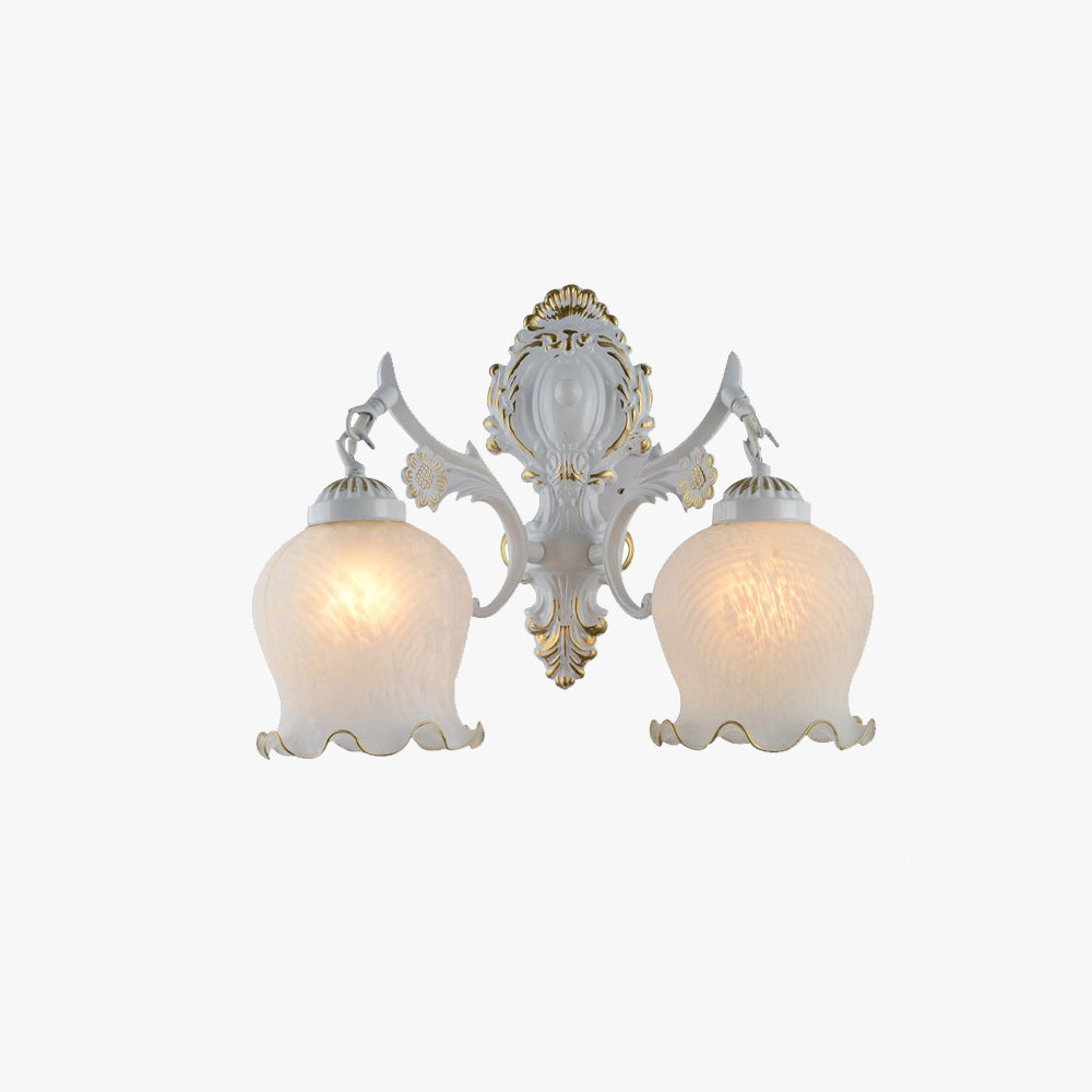 Arisha Bellissimo Design LED Applique Metallo Bianco Specchio Fiore Bagno/Soggiorno/Camera da Letto