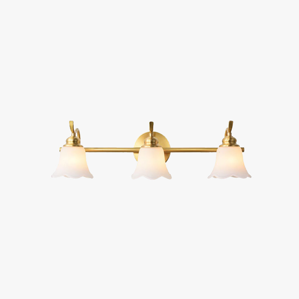 Arisha Design LED Fiore Elegante Applique Metallo Oro Specchio Bagno