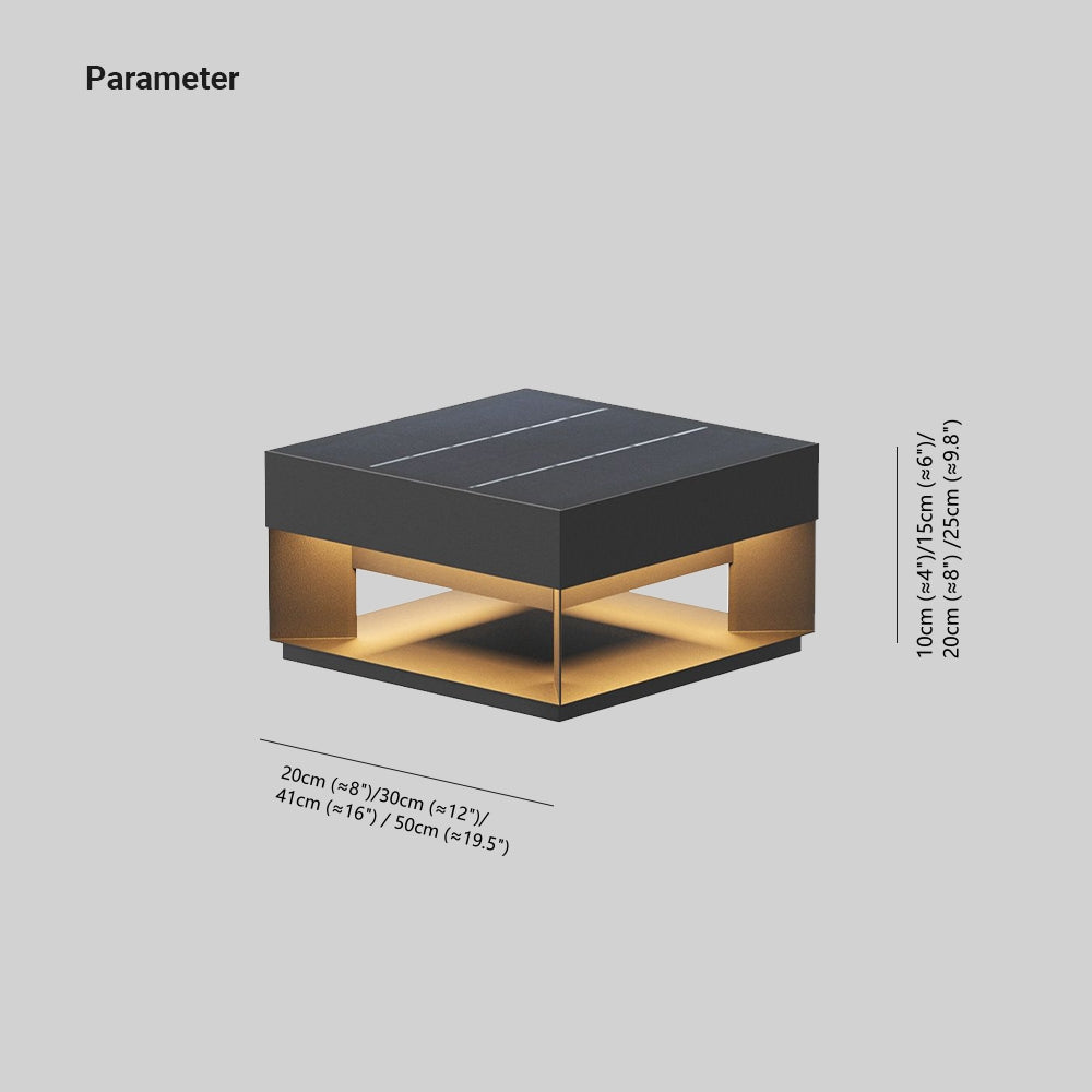 Ray Lampada da Esterno LED Metallo Quadrata Solare Post Moderna