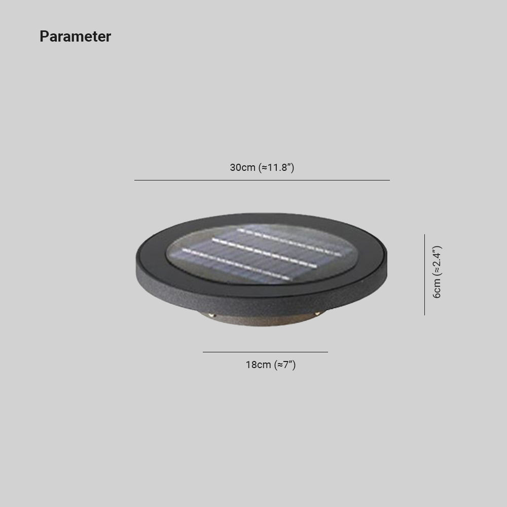 Ray Minimalista Rotondo Solare Metallo Lampade da Esterno