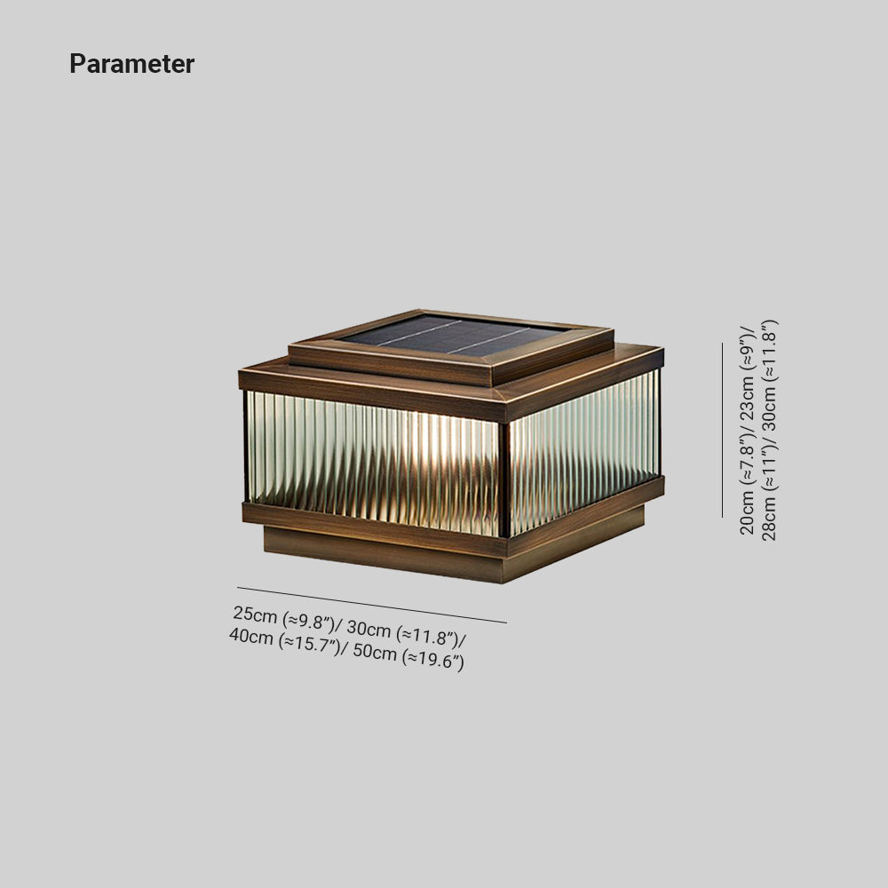 Ray Moderno Quadrate Metallo Vetro Lampade da Esterno Marrone