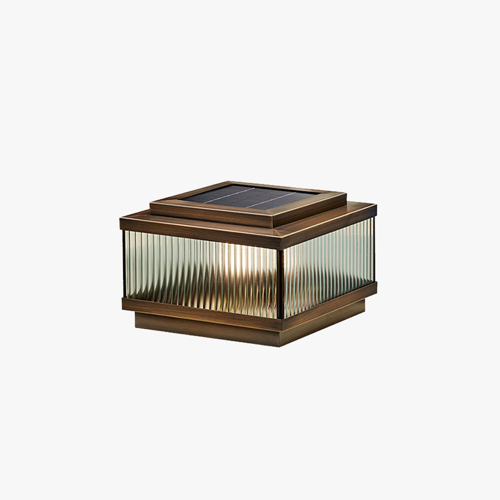 Ray Moderno Quadrate Metallo Vetro Lampade da Esterno Marrone