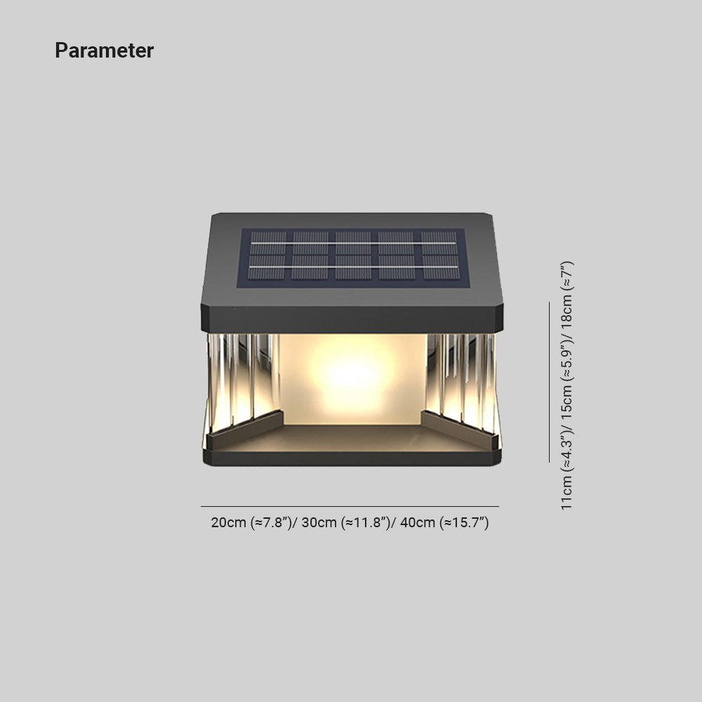 Ray Moderno Rettangolare Solare Metallo Lampade da Esterno
