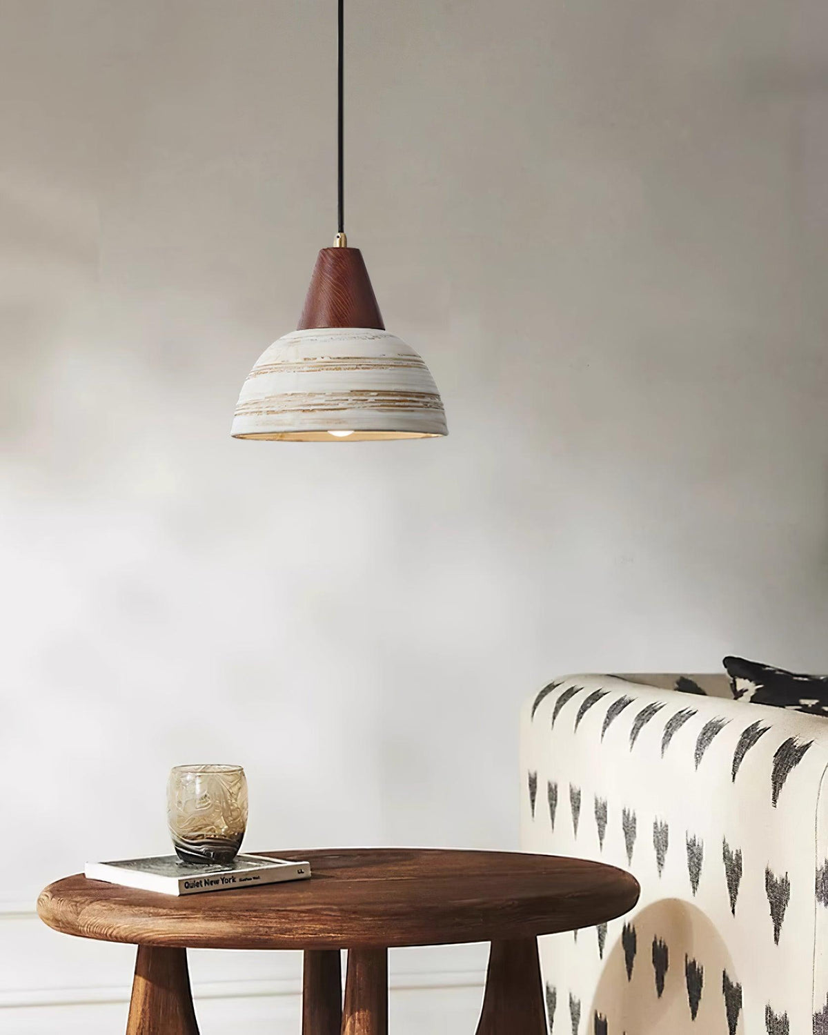 Pendant Lamp Textured Ceramic Shade Tapered Nordic Minimalist - Letslighting