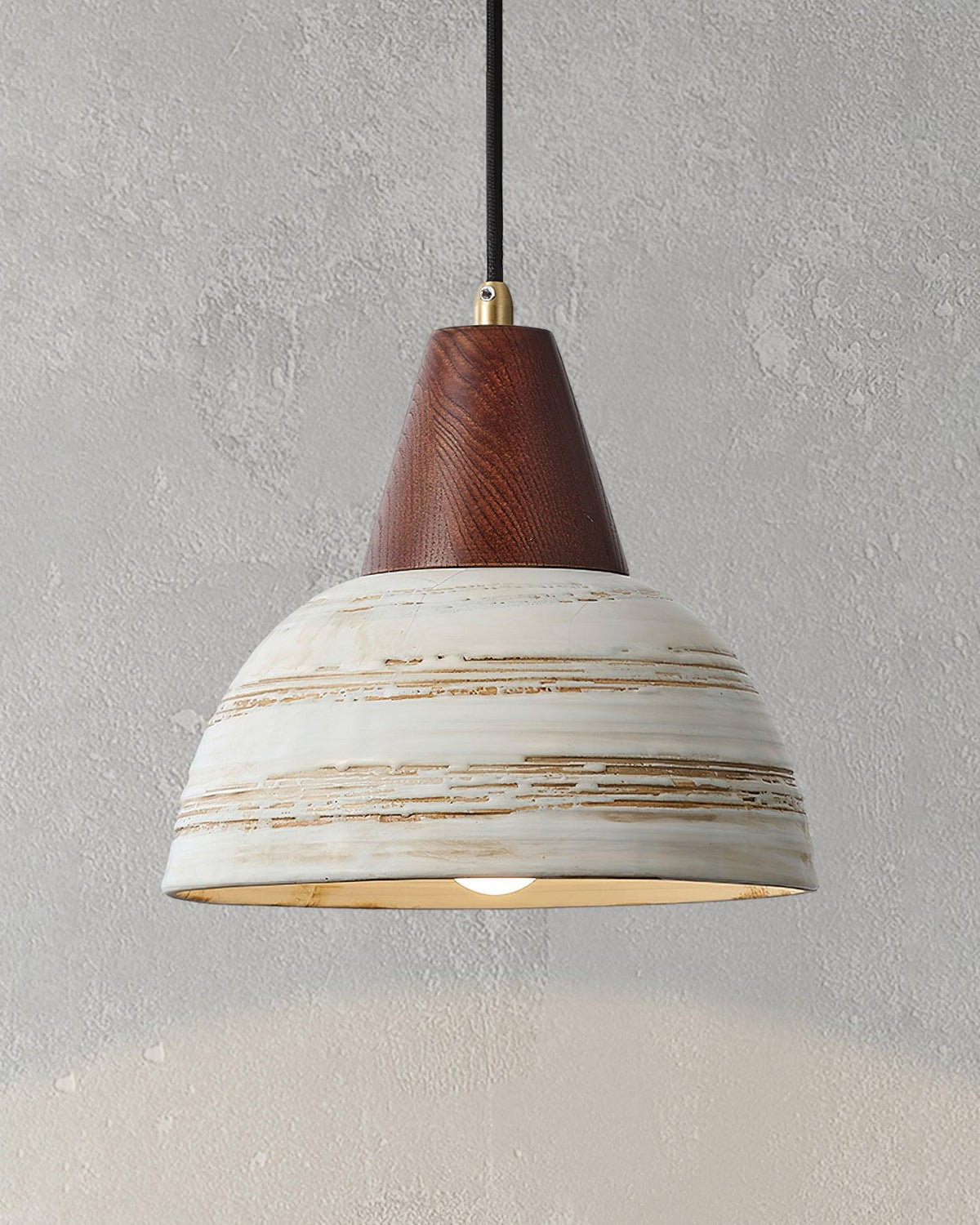 Pendant Lamp Textured Ceramic Shade Tapered Nordic Minimalist - Letslighting