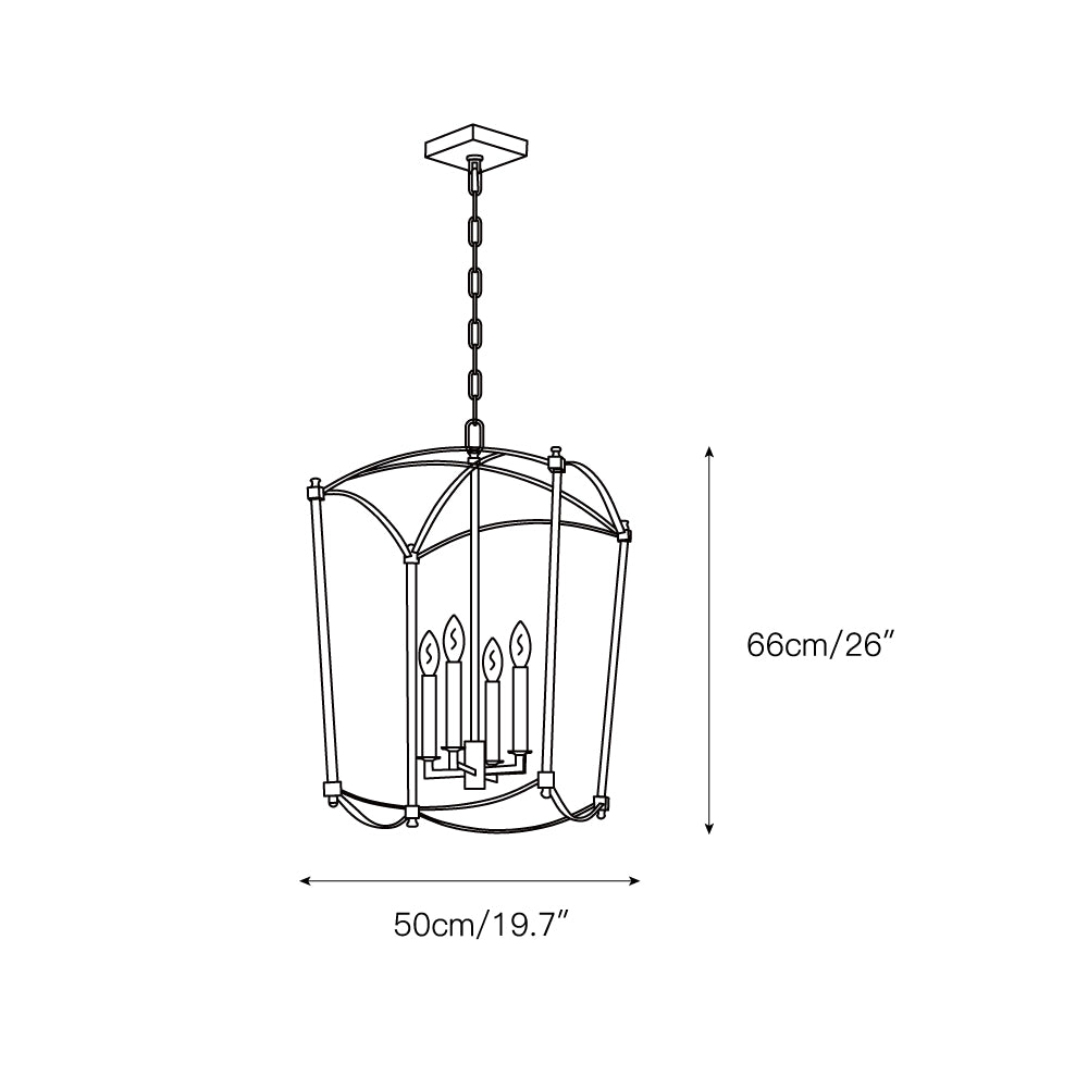 Xenuvyu Modern Minimalist Industrial Black Metal Lantern Pendant Lamp - Lamp Copper