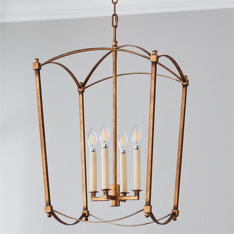 Xenuvyu Modern Minimalist Industrial Black Metal Lantern Pendant Lamp - Lamp Copper