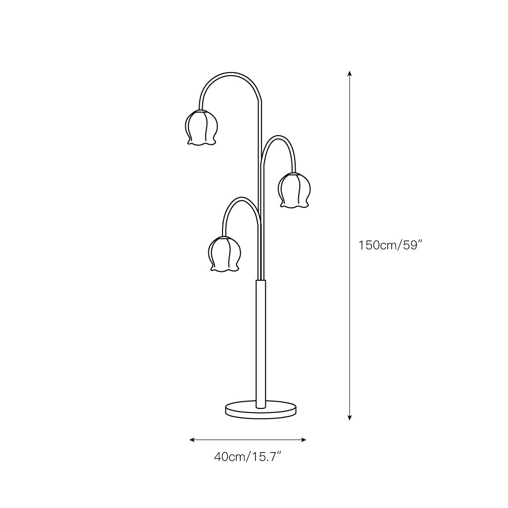 Bell Orchid Floor Lamp - Lamp Copper