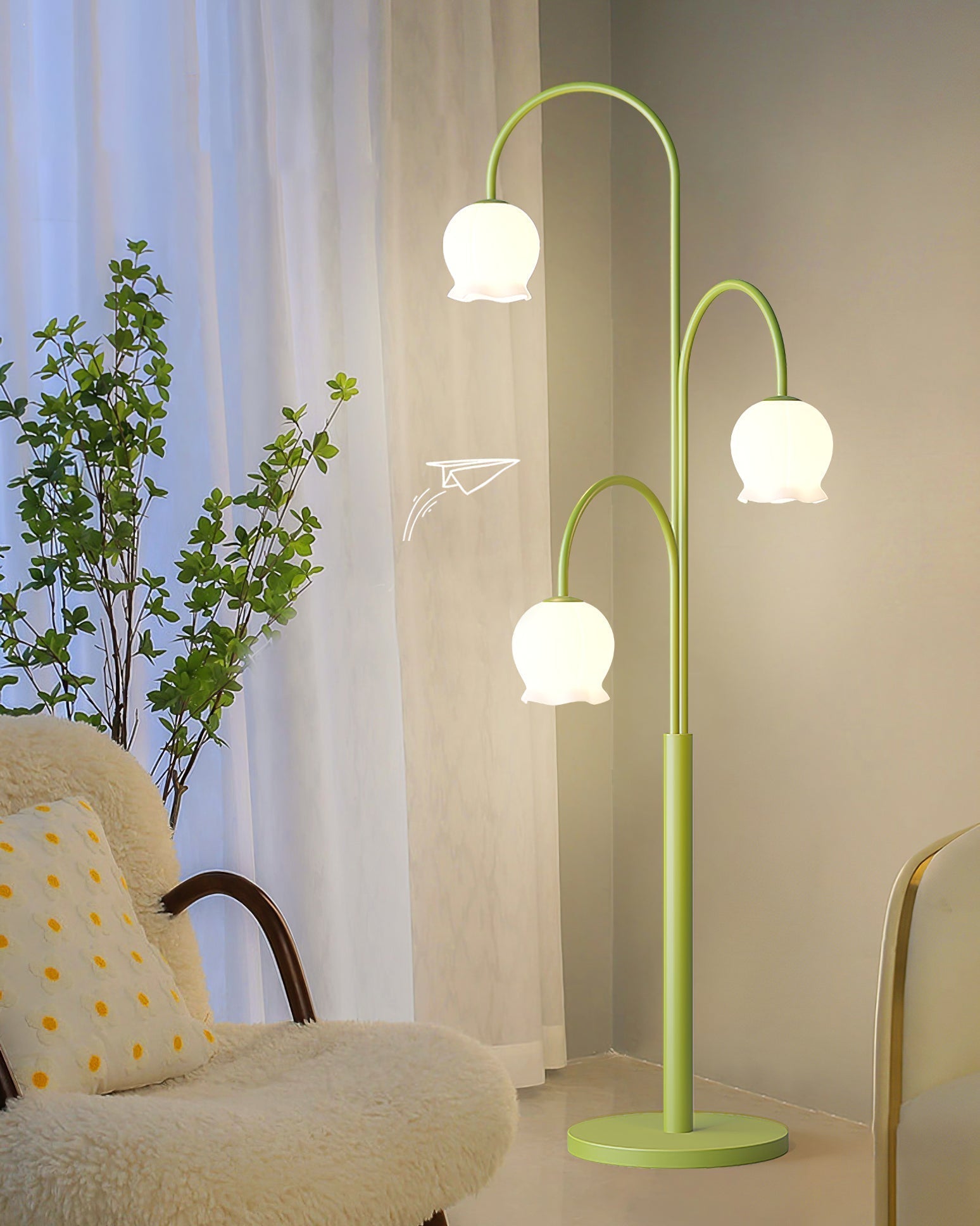 Bell Orchid Floor Lamp - Lamp Copper