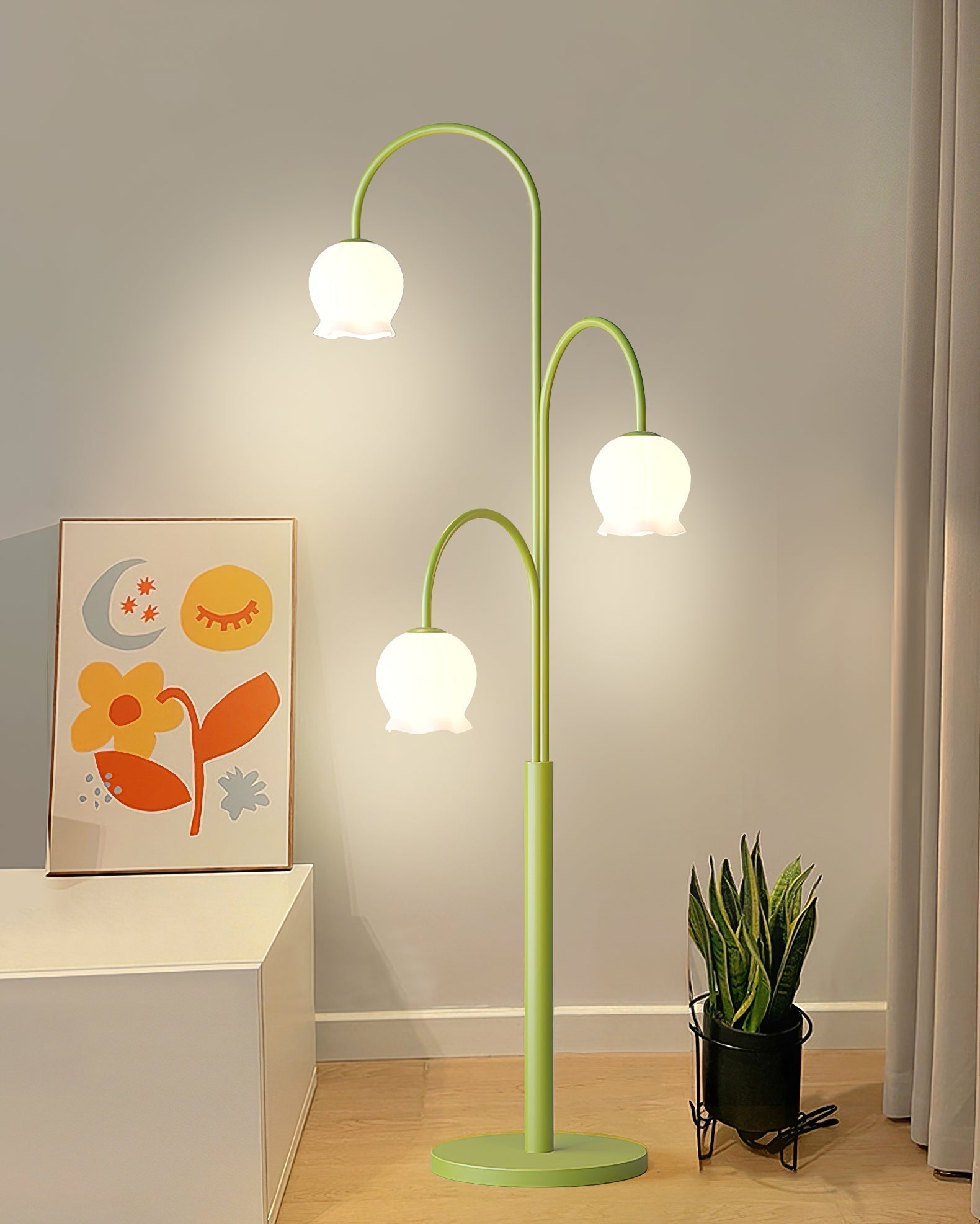 Bell Orchid Floor Lamp - Lamp Copper