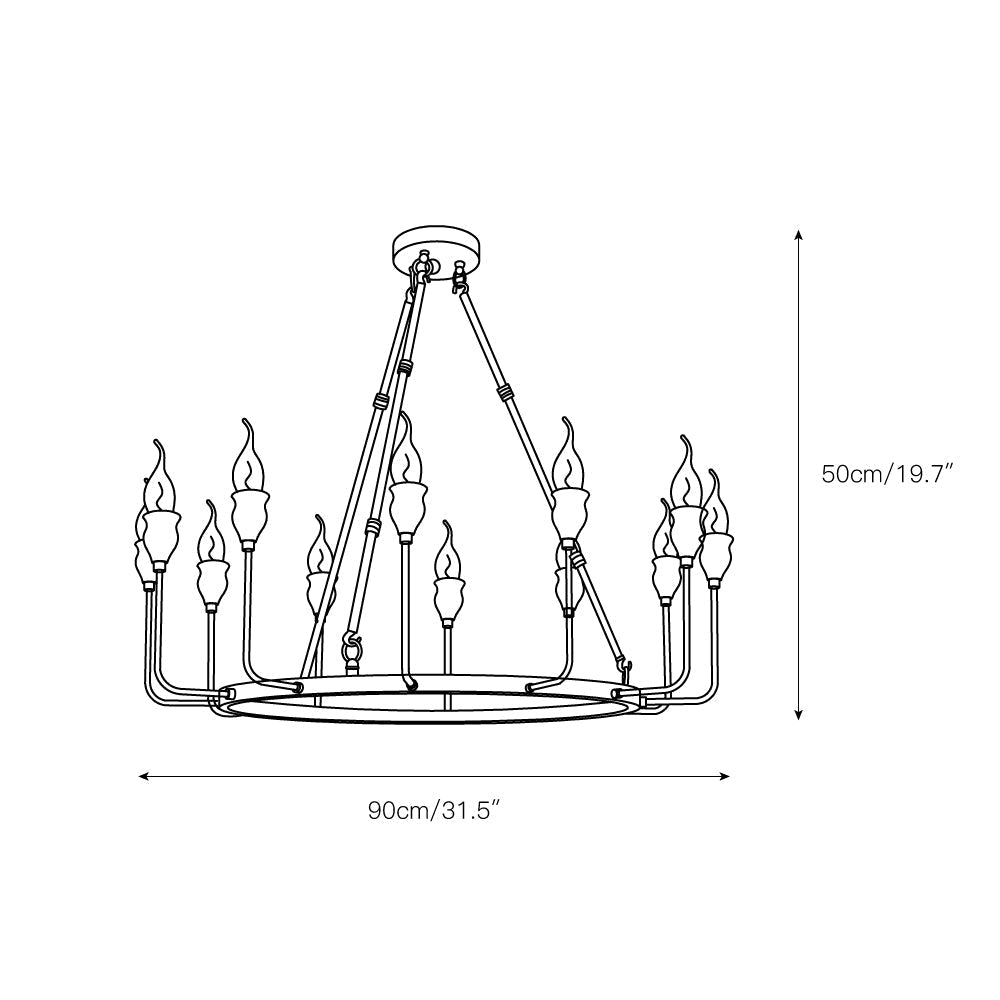 Fljotuvyh Modern Minimalist Industrial Candle Metal Chandelier - Lamp Copper