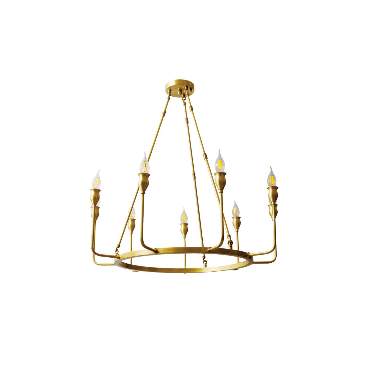 Fljotuvyh Modern Minimalist Industrial Candle Metal Chandelier - Lamp Copper