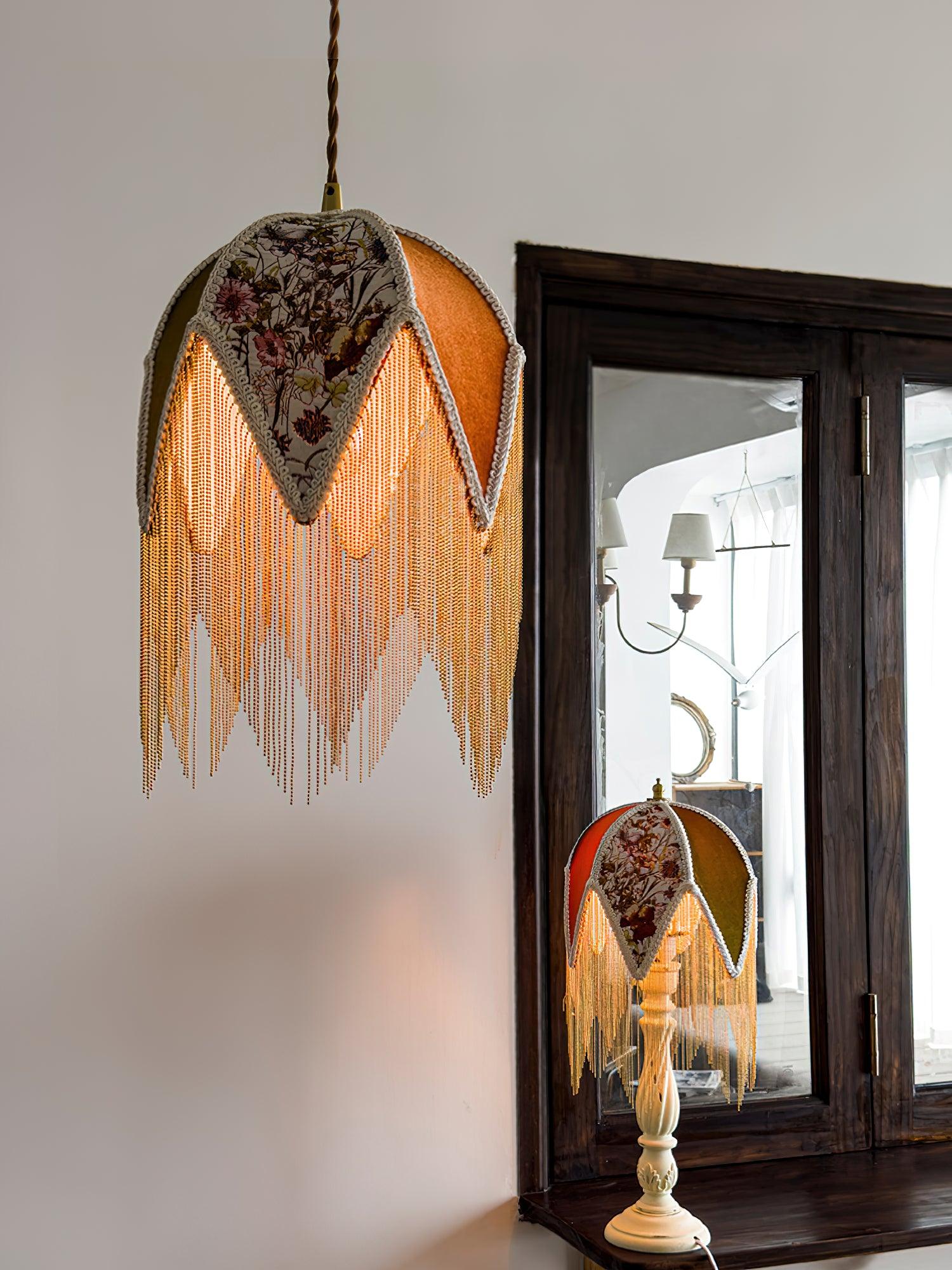 Bette Fringed Pendant Lamp - Blowlighting