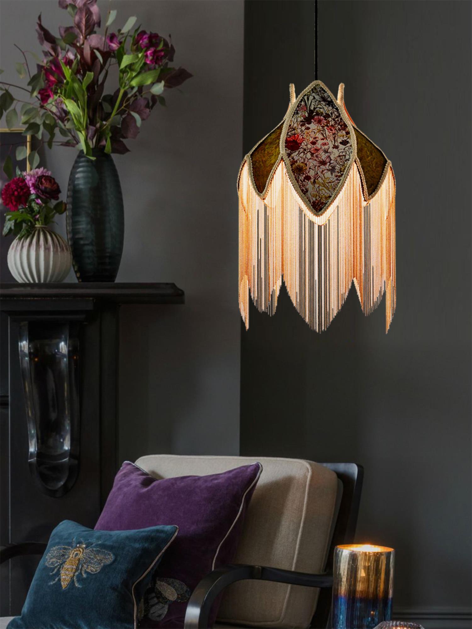 Bette Fringed Pendant Lamp - Blowlighting