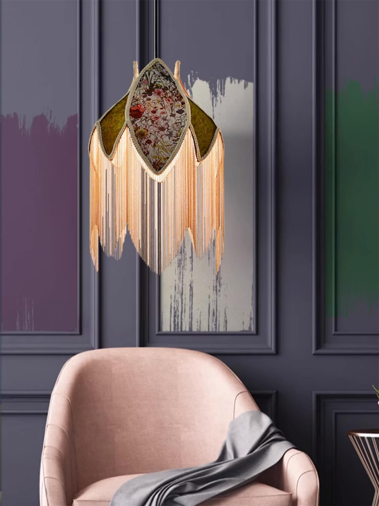 Bette Fringed Pendant Lamp - Blowlighting