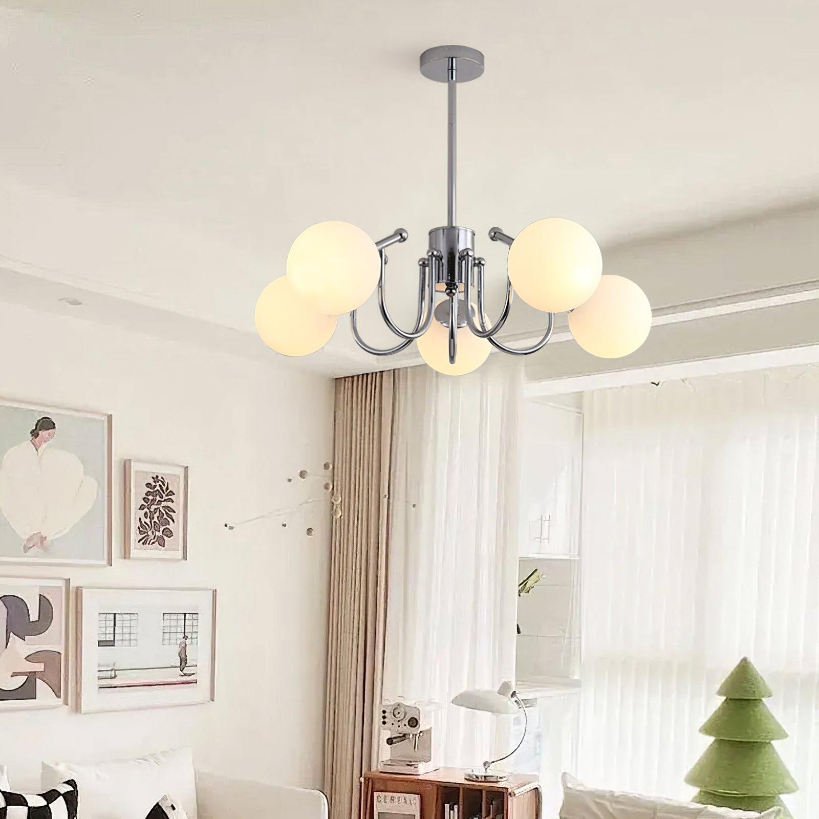 Aurora Chandelier Globe Chrome Modern - Blowlighting