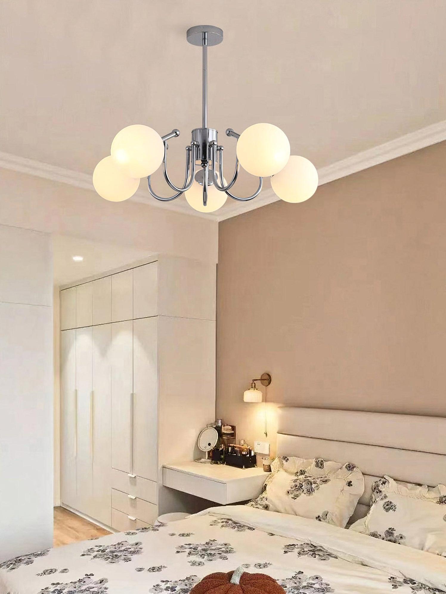 Aurora Chandelier Globe Chrome Modern - Blowlighting