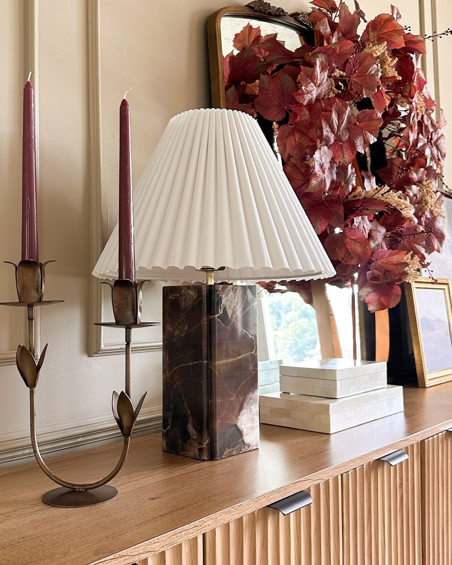 Bianca Marble Table Lamp - Lamp Copper