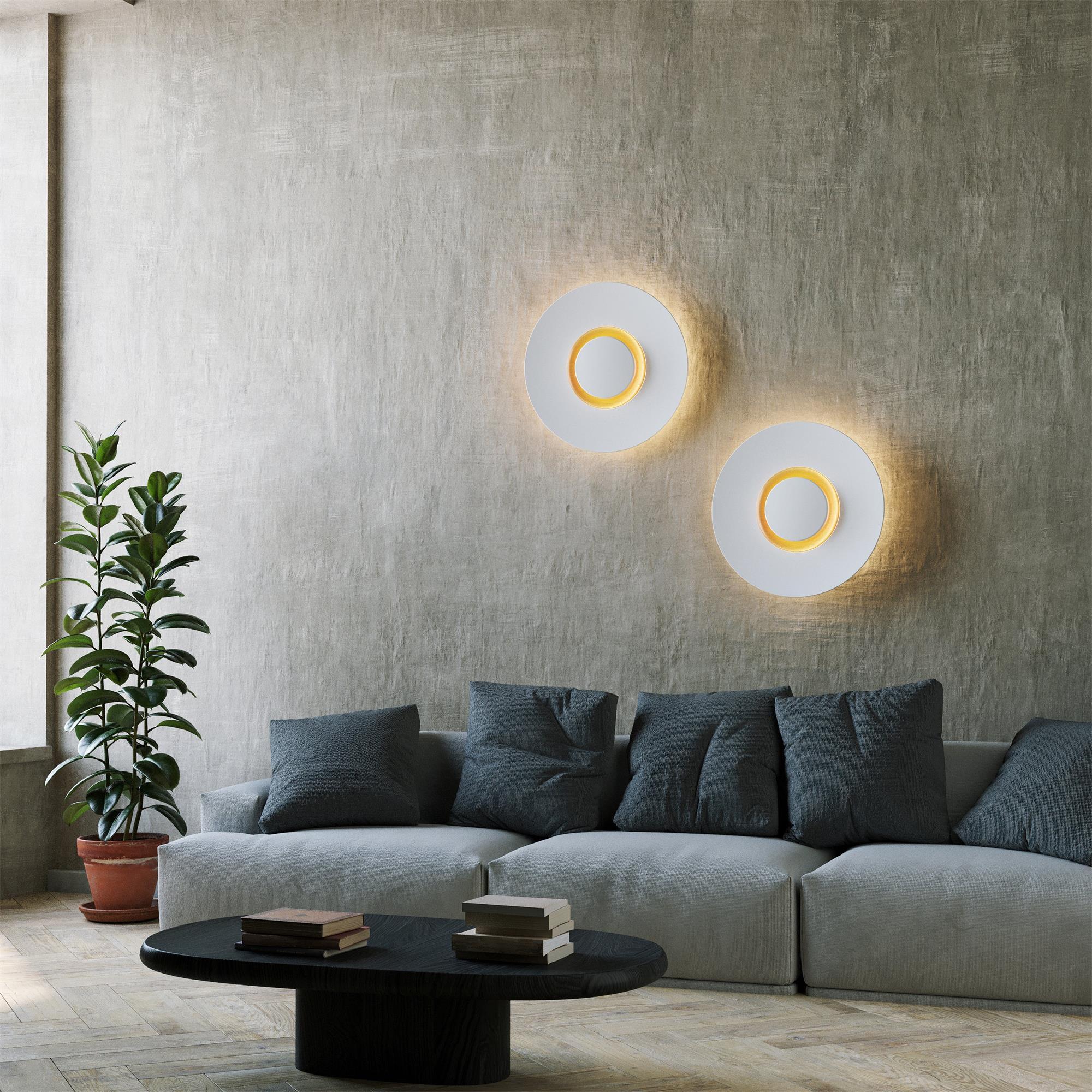 Wall Light Metal Halo Integrated LED Gold Ring Modern Minimalist - Letslighting