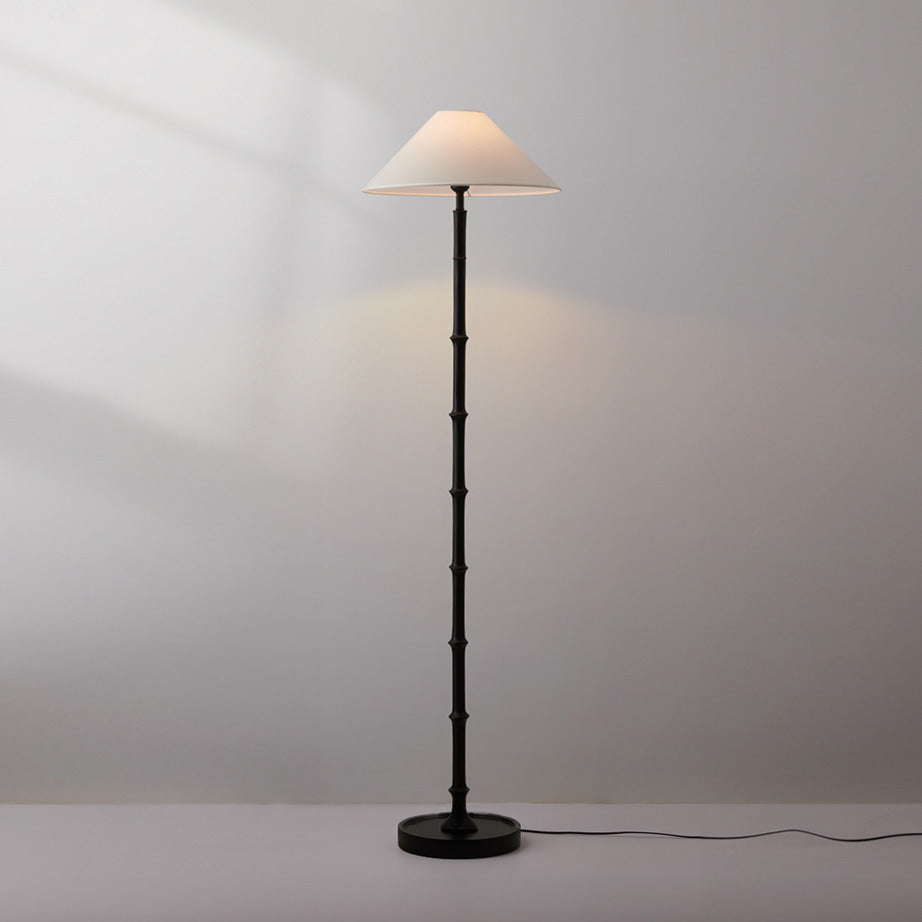 Black Bamboo Floor Lamp - Lamp Copper