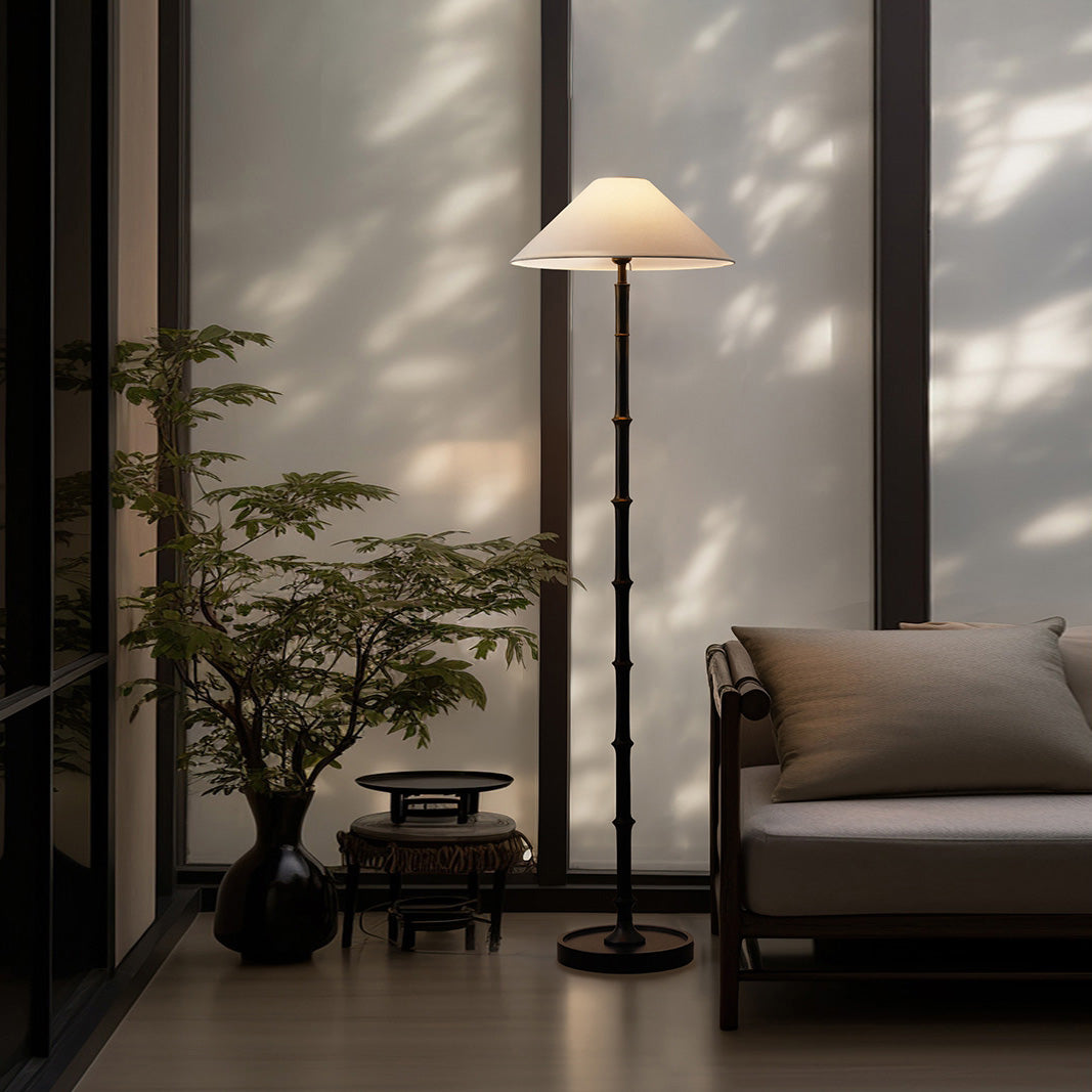 Black Bamboo Floor Lamp - Lamp Copper
