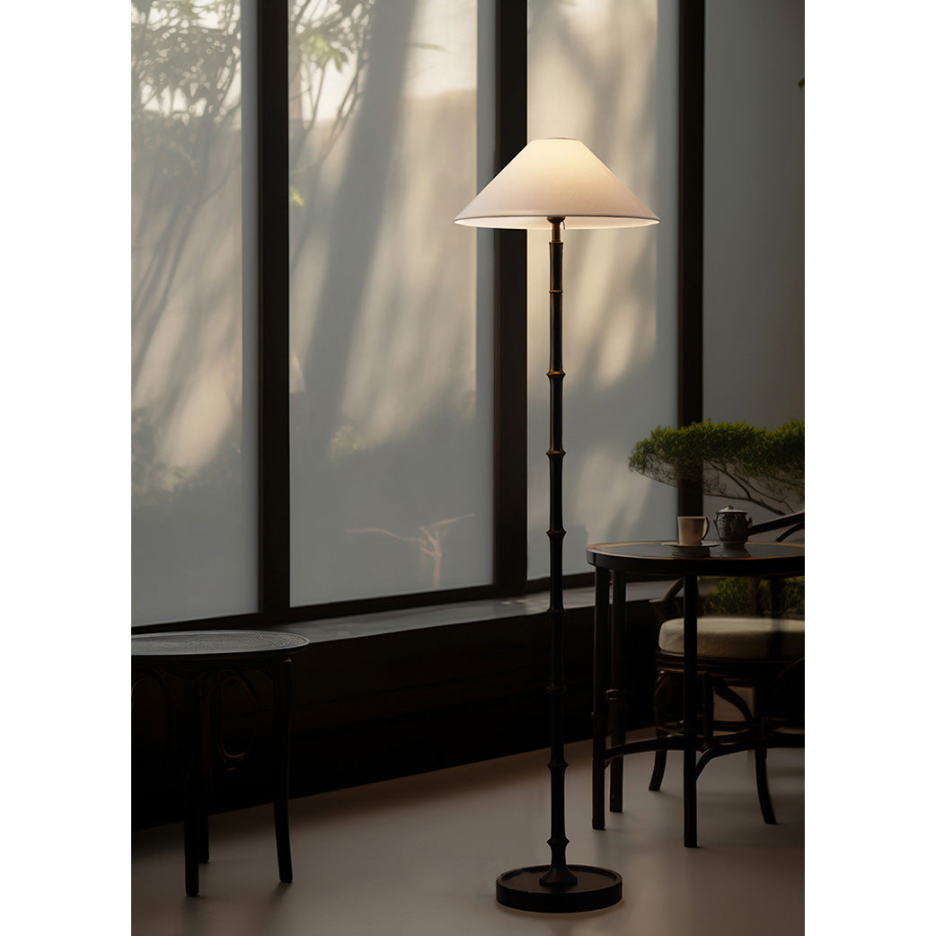 Black Bamboo Floor Lamp - Lamp Copper