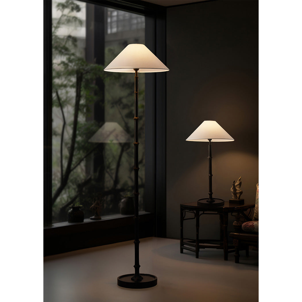 Black Bamboo Floor Lamp - Lamp Copper