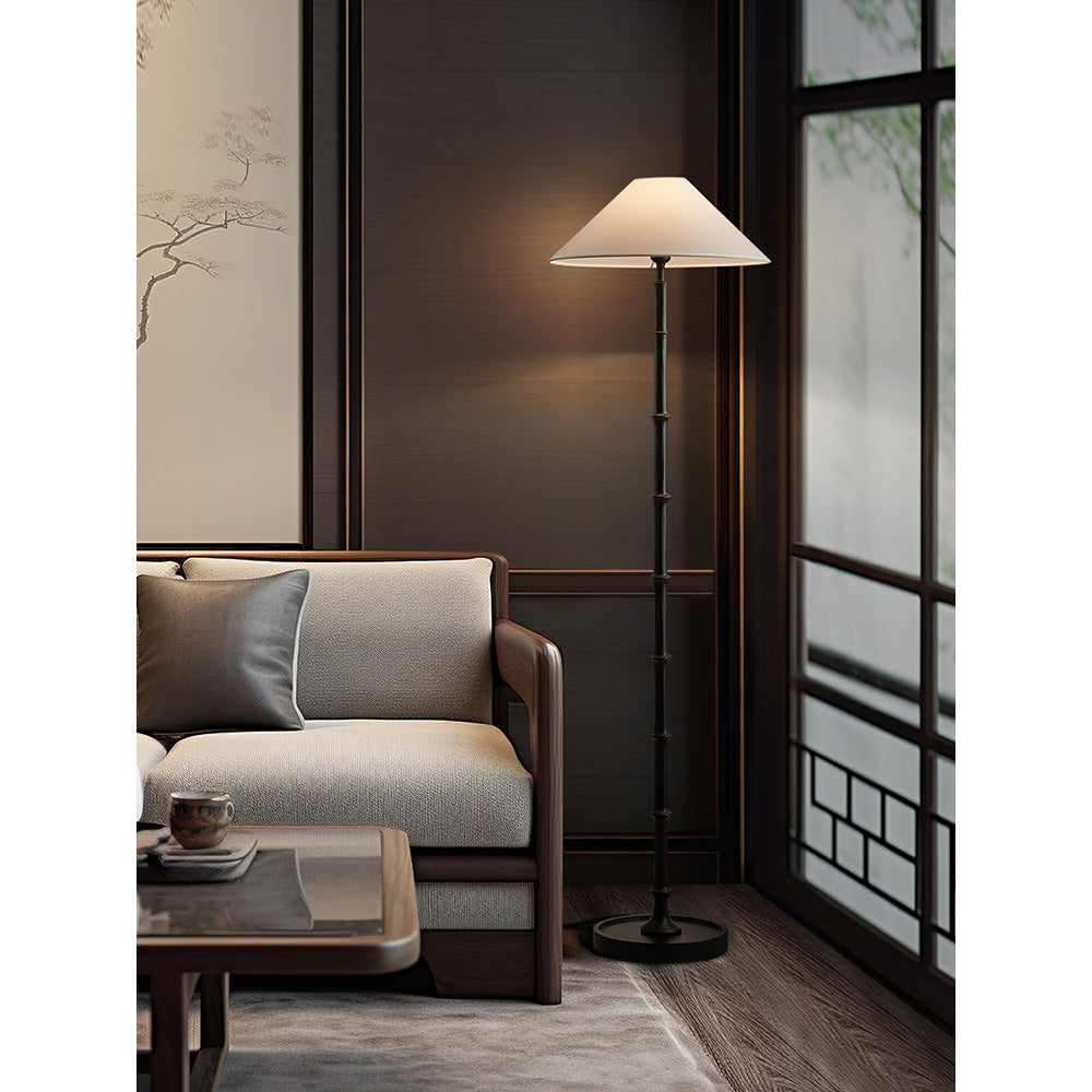 Black Bamboo Floor Lamp - Lamp Copper
