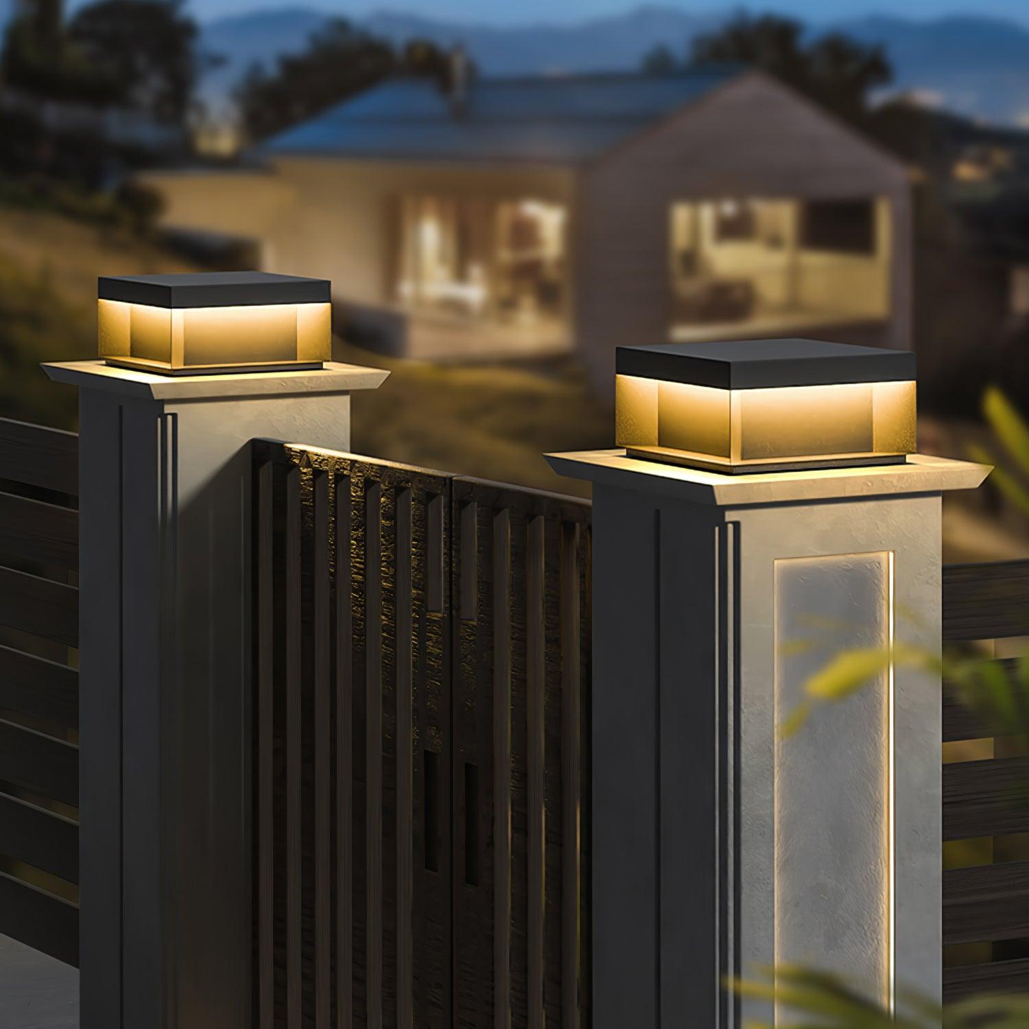 Black Box Outdoor Post Light - Lamp Copper