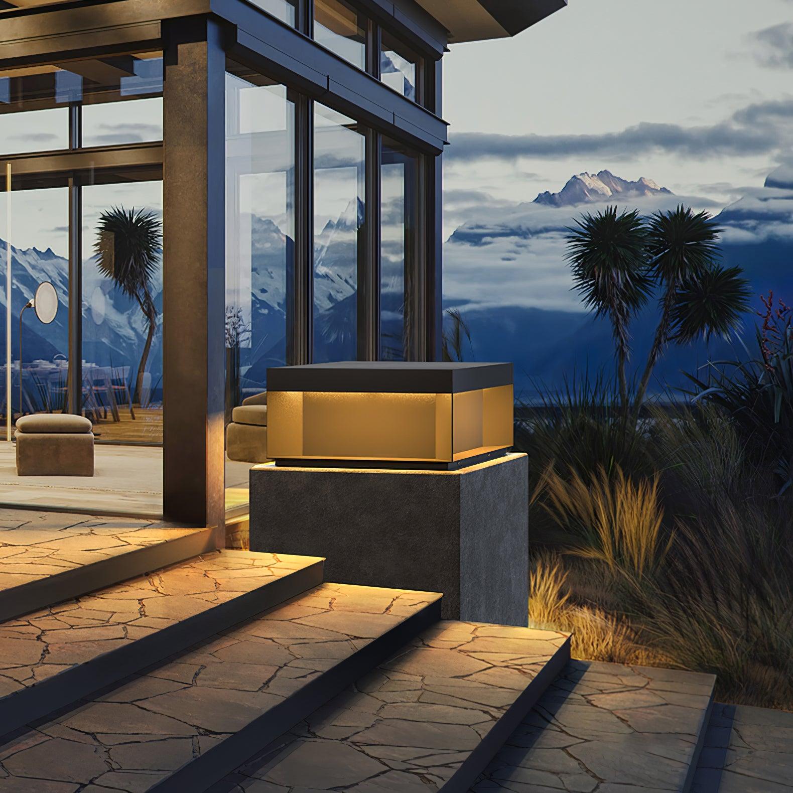 Black Box Outdoor Post Light - Lamp Copper