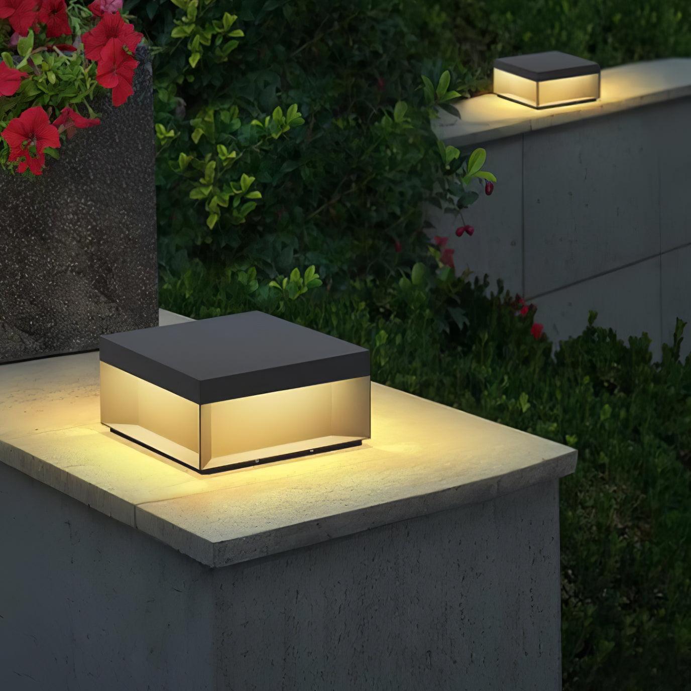Black Box Outdoor Post Light - Lamp Copper