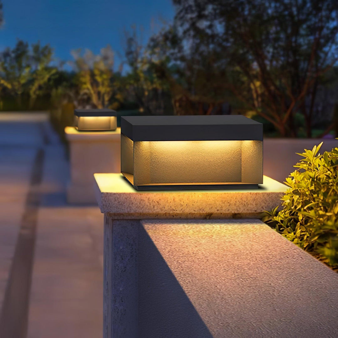 Black Box Outdoor Post Light - Lamp Copper