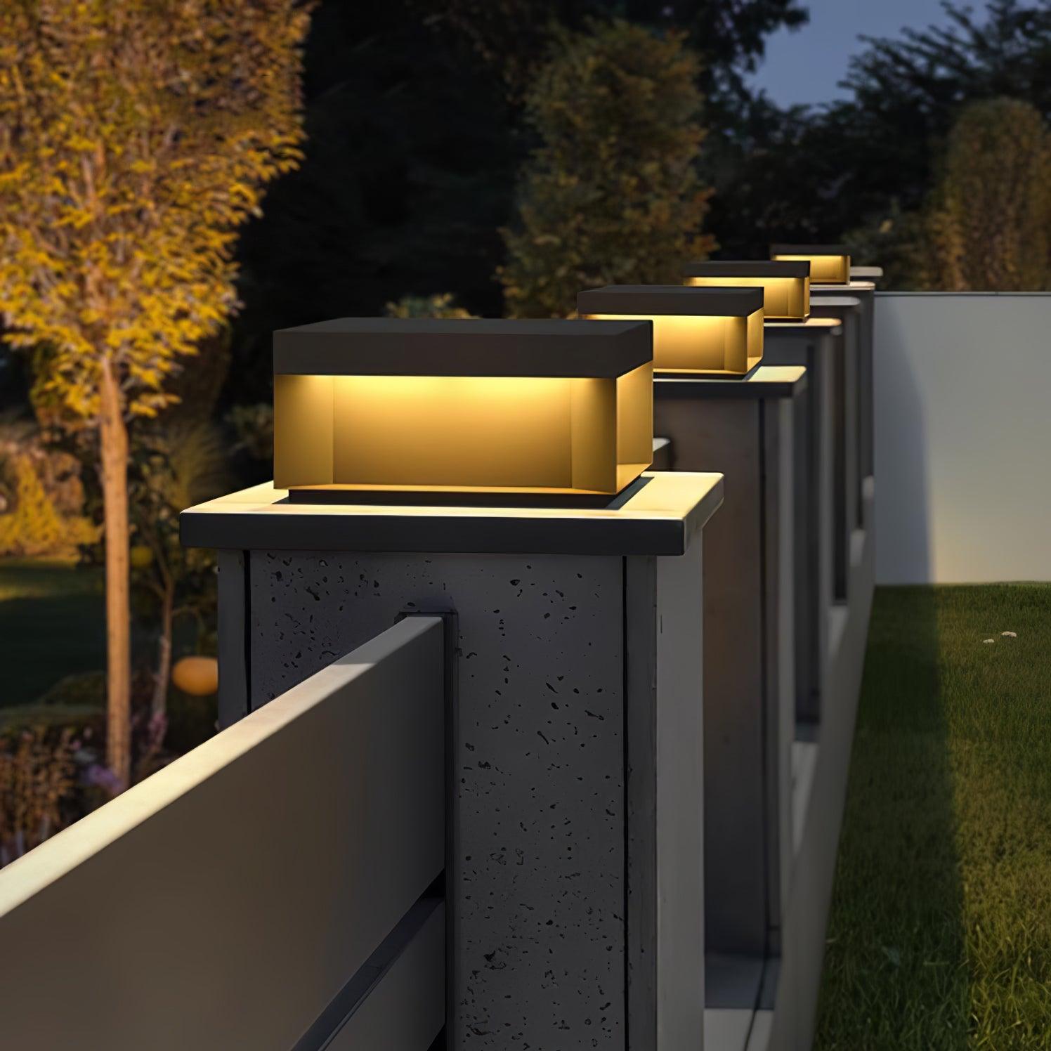 Black Box Outdoor Post Light - Lamp Copper