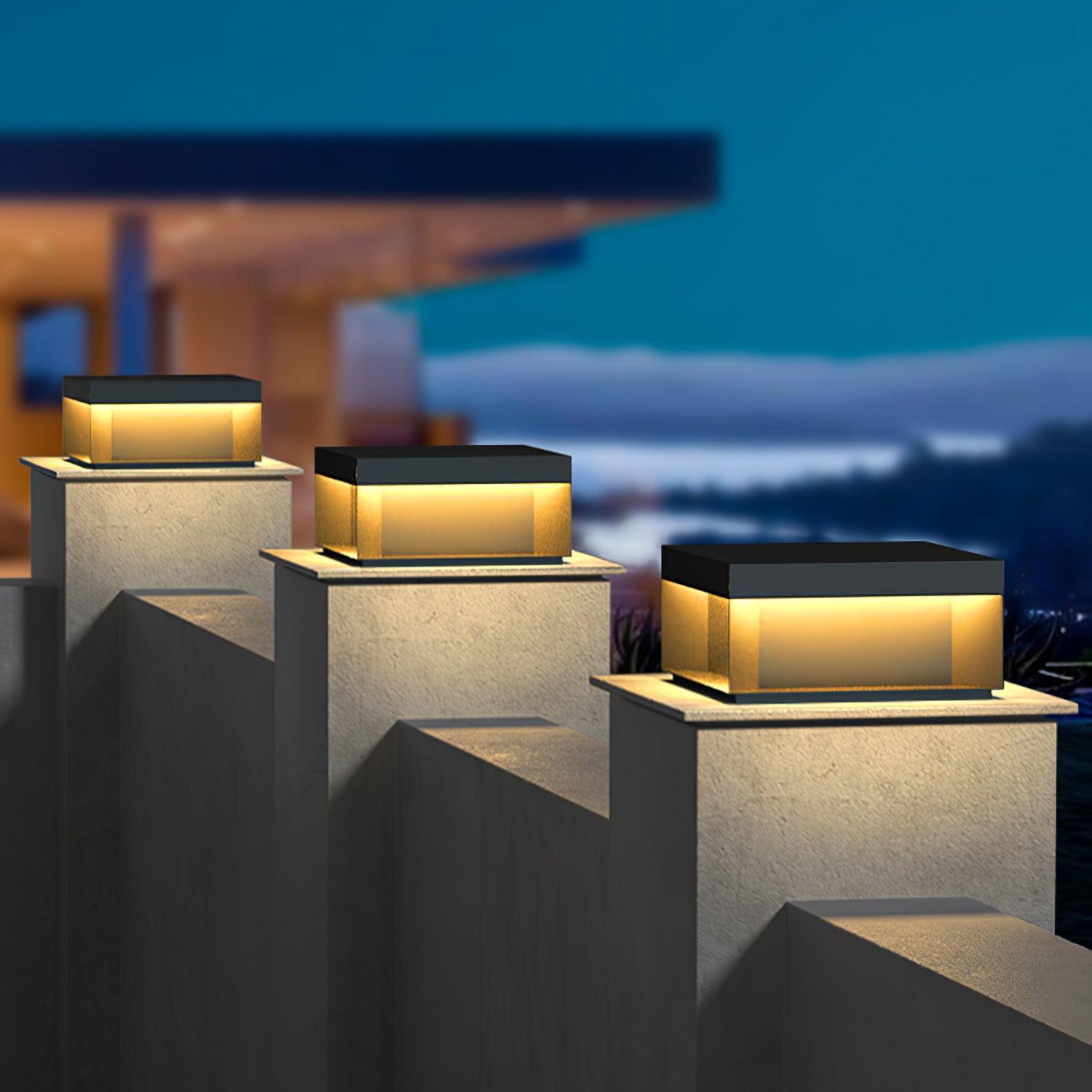 Black Box Outdoor Post Light - Lamp Copper