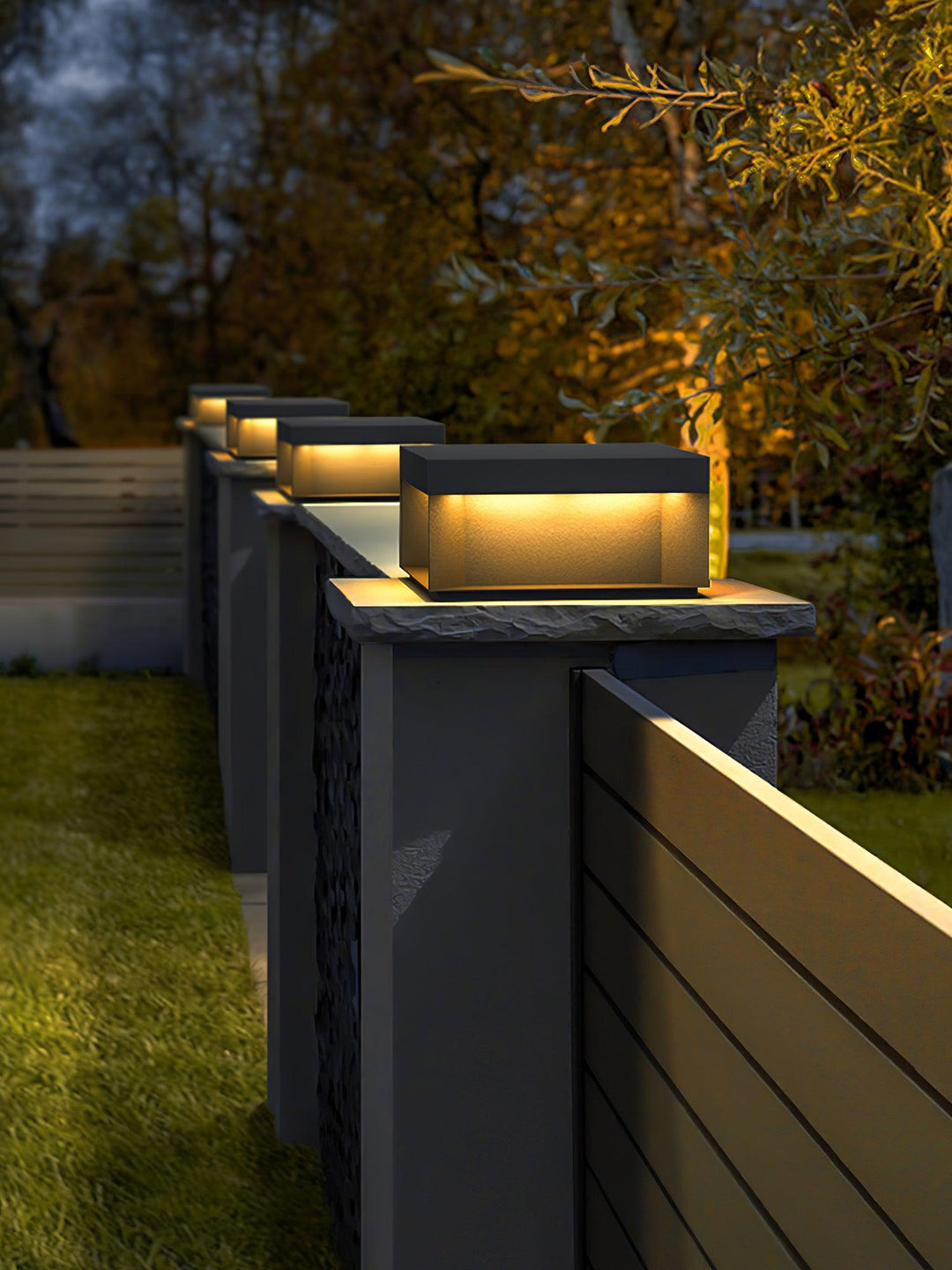 Black Box Outdoor Post Light - Lamp Copper
