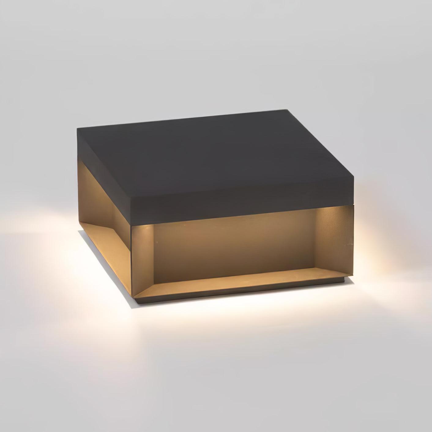 Black Box Outdoor Post Light - Lamp Copper