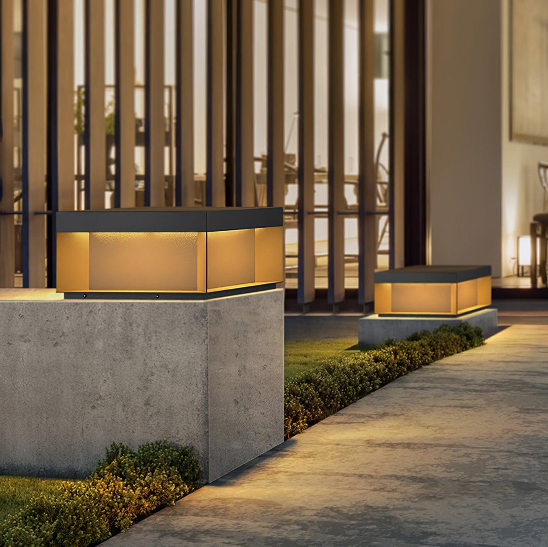 Black Box Outdoor Post Light - Lamp Copper