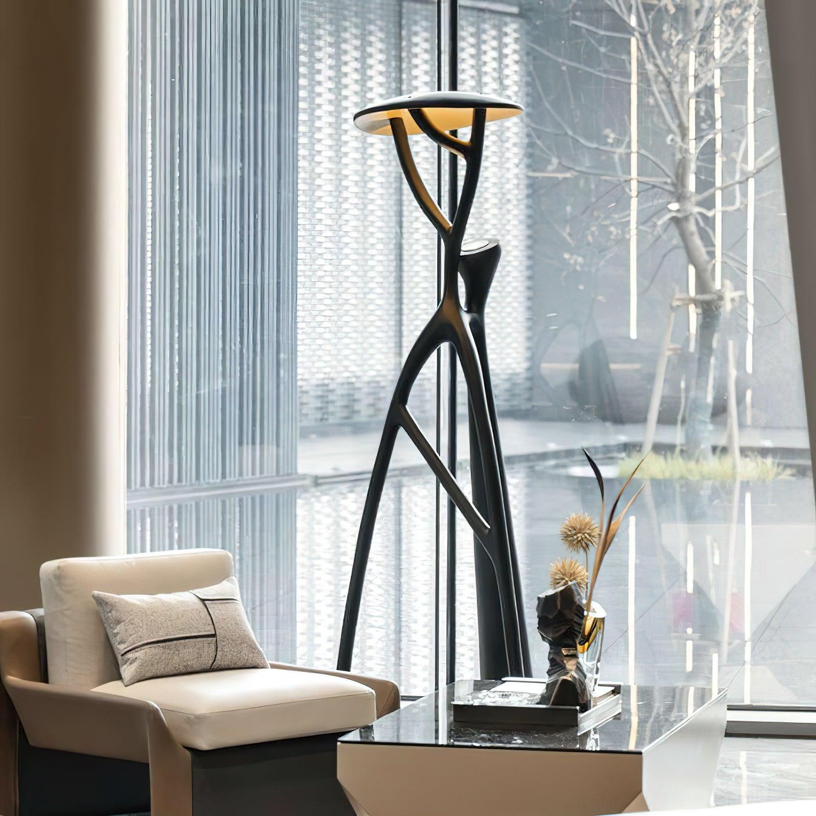Black Sculpture Floor Lamp - Lamp Copper