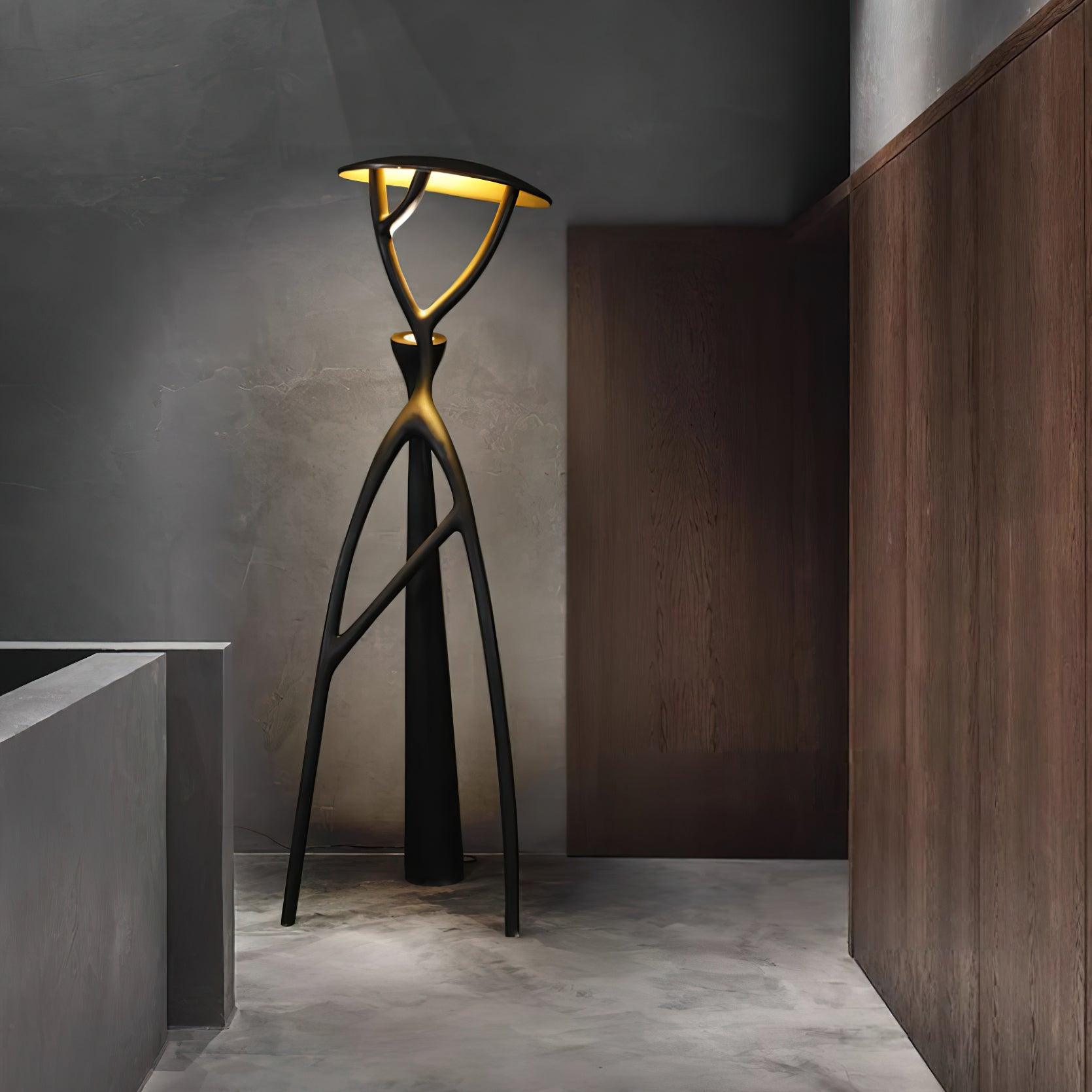 Black Sculpture Floor Lamp - Lamp Copper