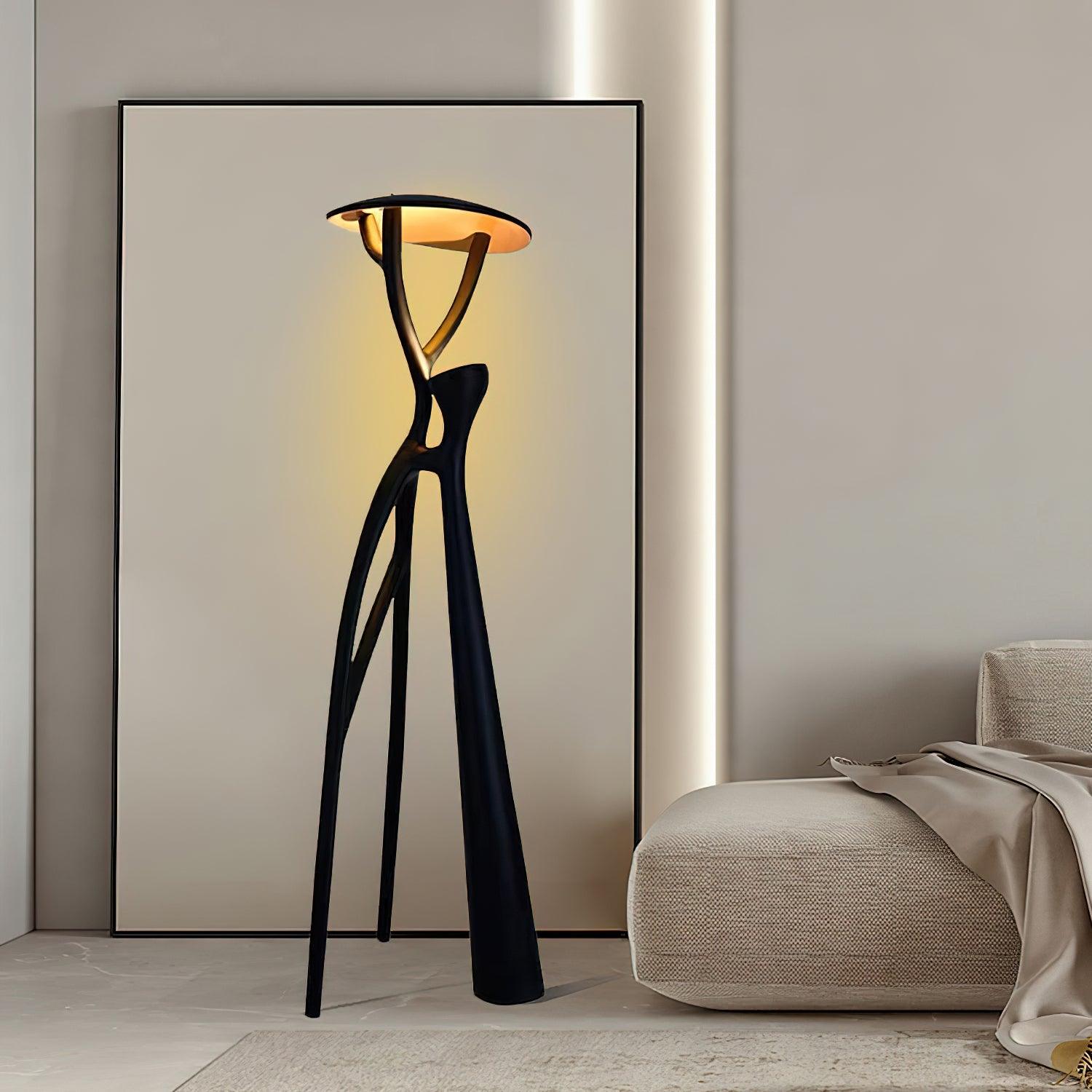 Black Sculpture Floor Lamp - Lamp Copper