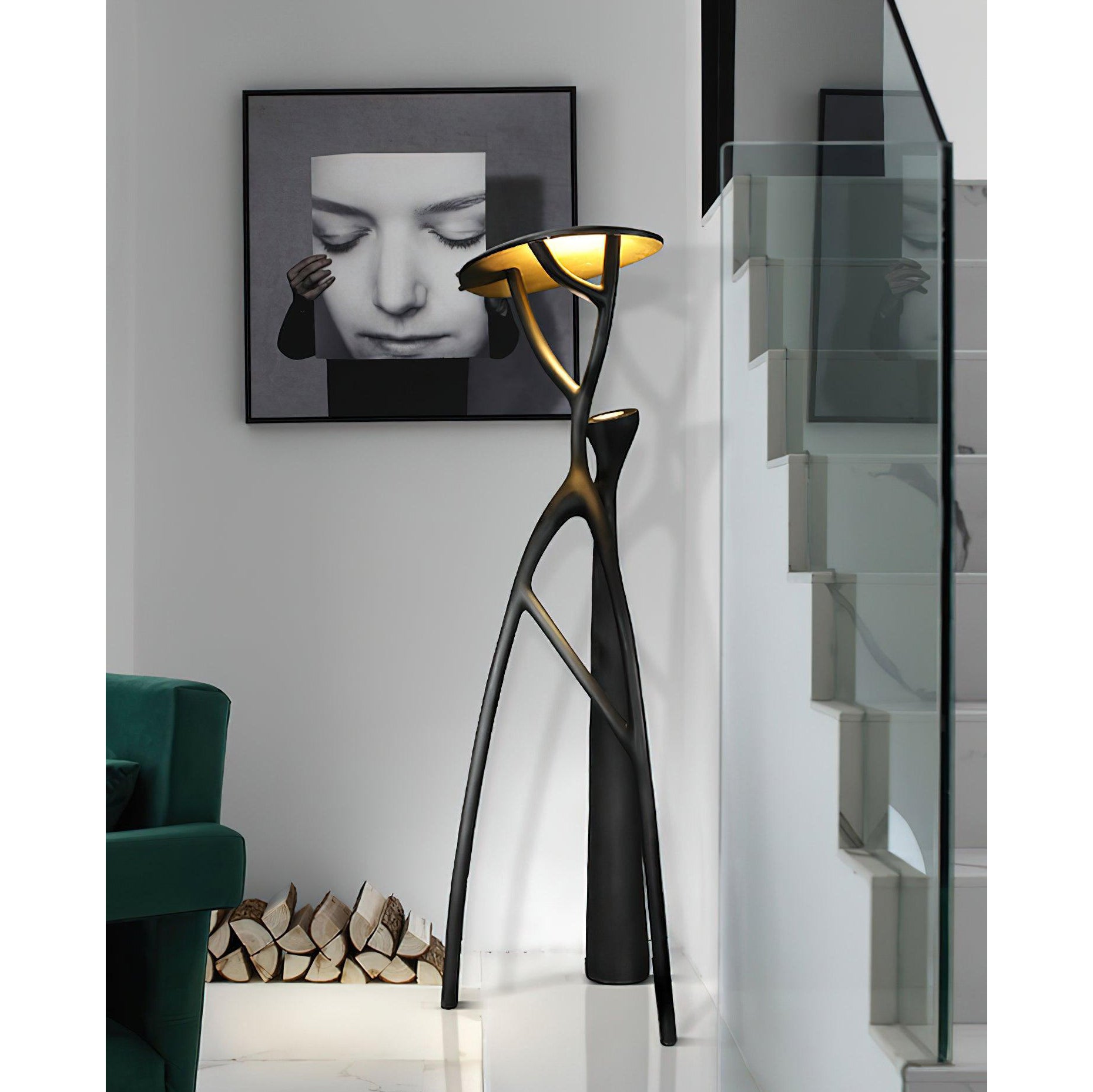 Black Sculpture Floor Lamp - Lamp Copper