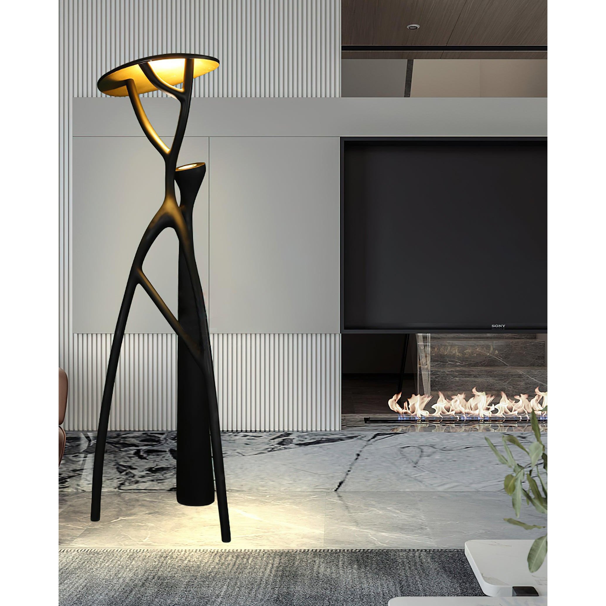 Black Sculpture Floor Lamp - Lamp Copper
