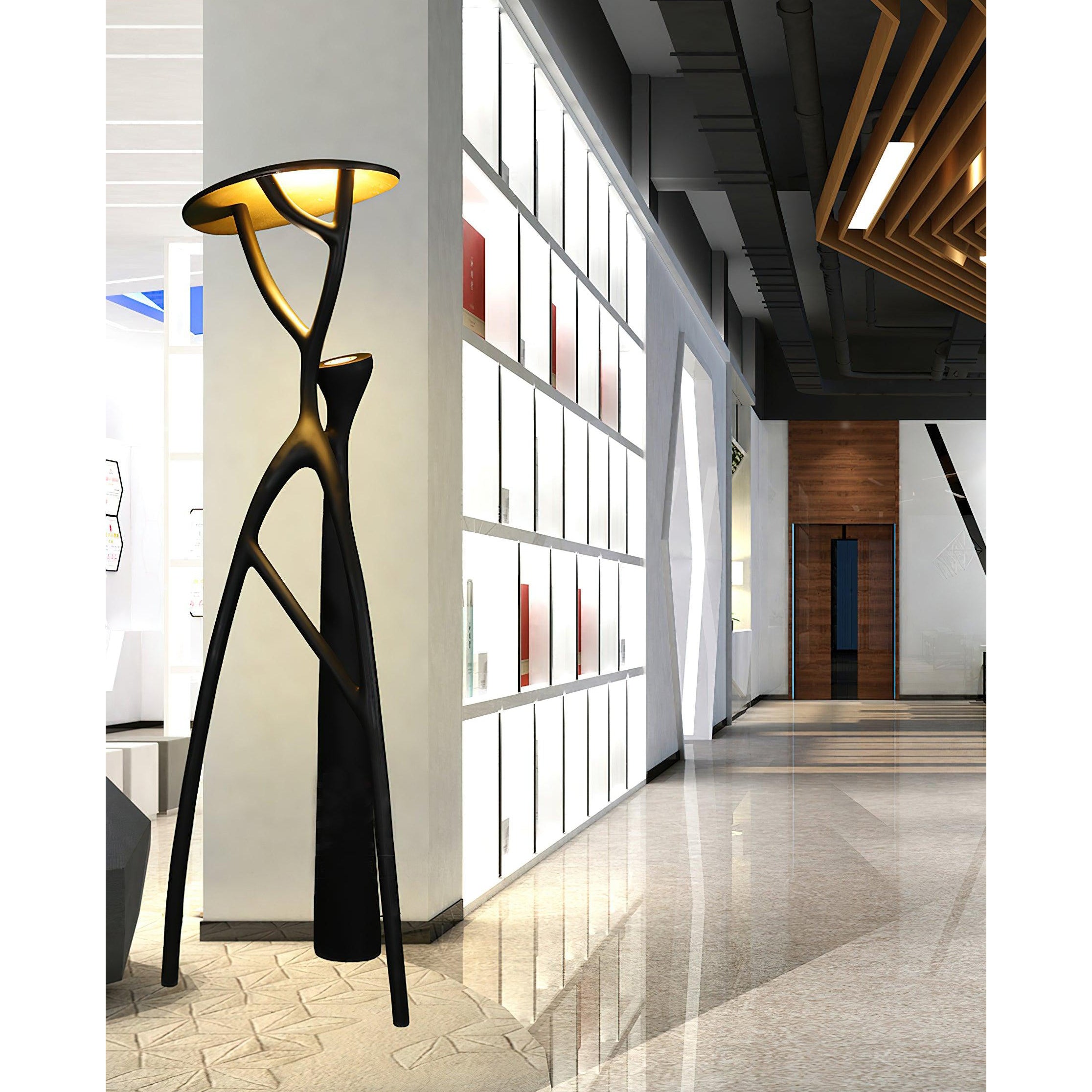 Black Sculpture Floor Lamp - Lamp Copper