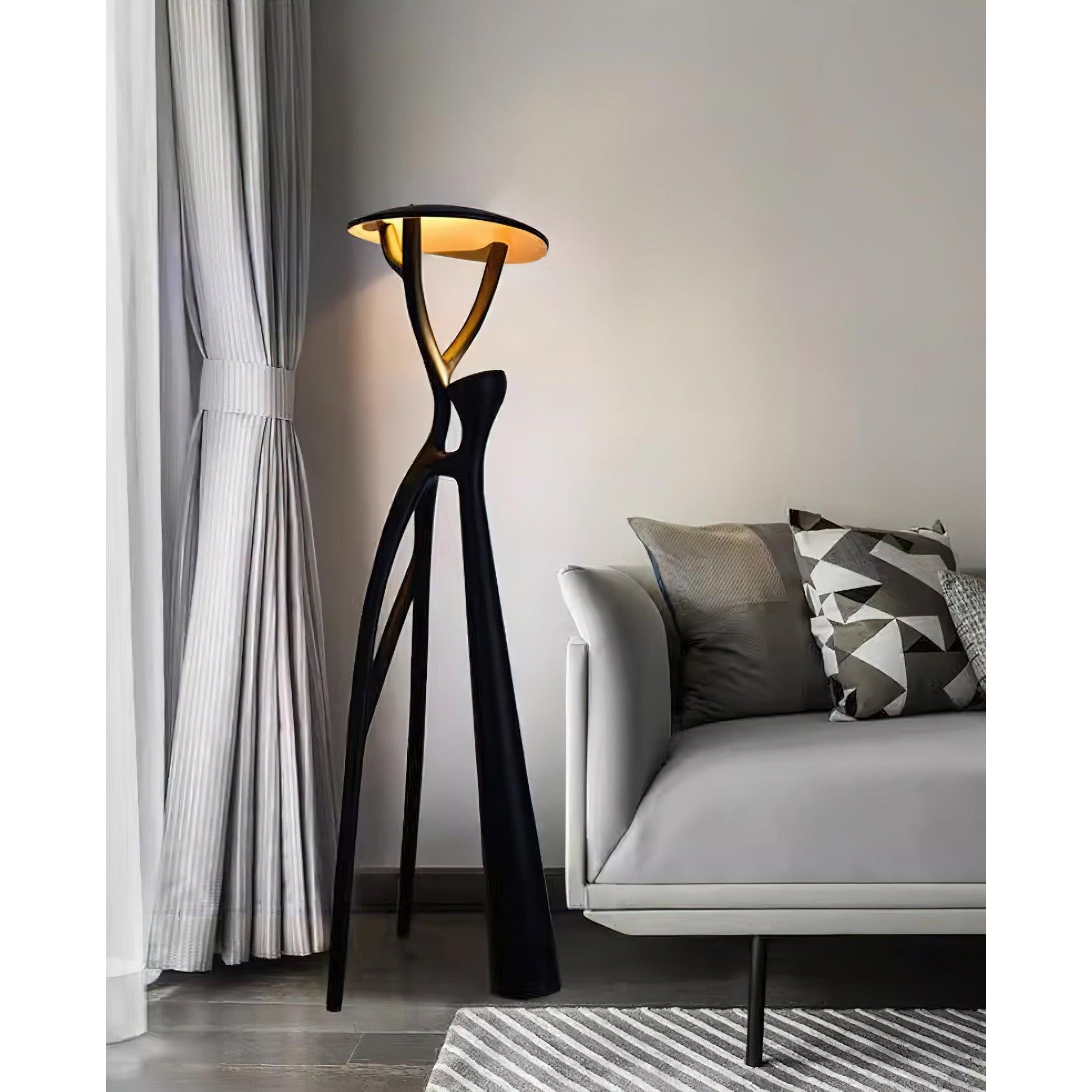 Black Sculpture Floor Lamp - Lamp Copper