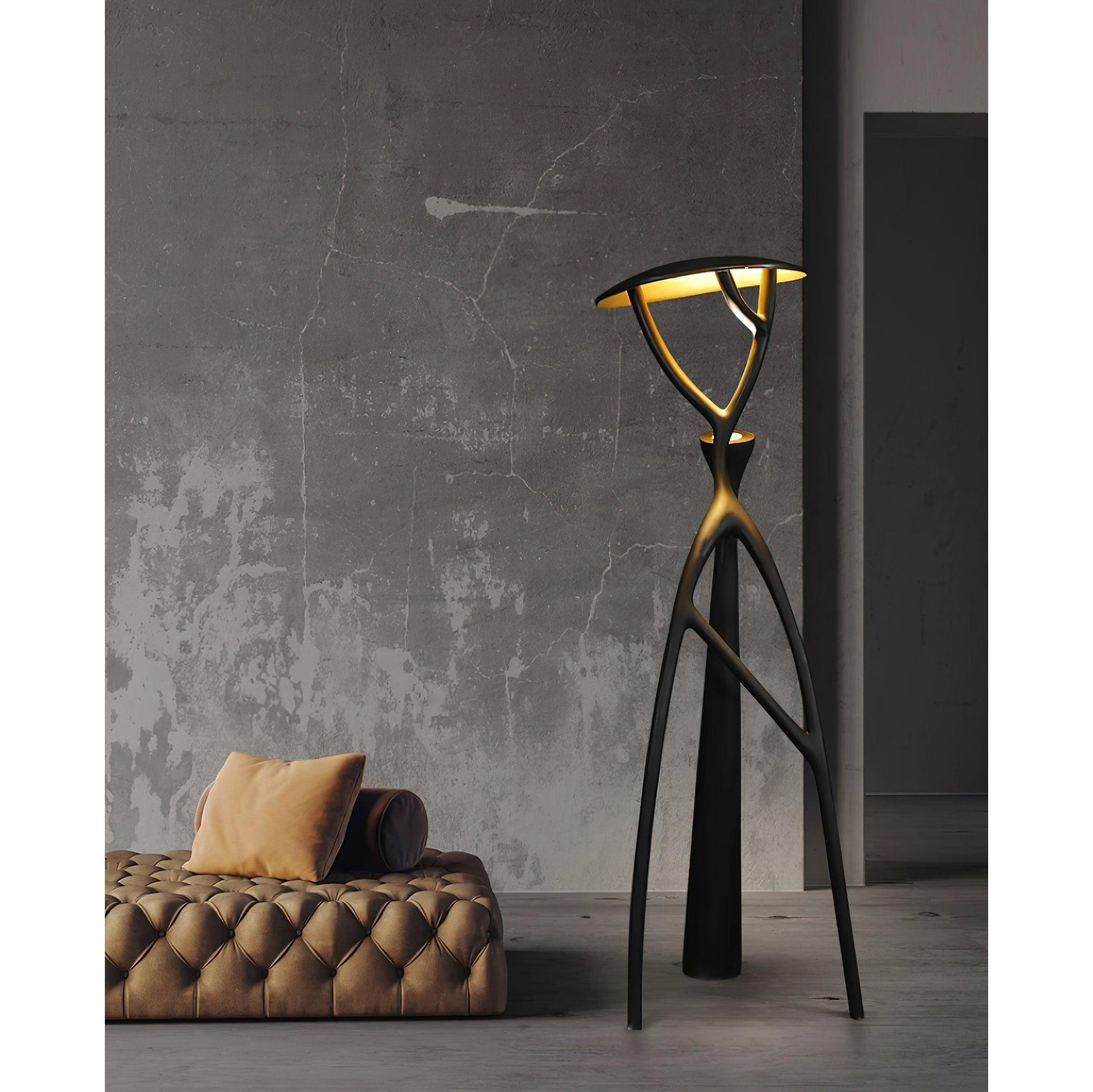 Black Sculpture Floor Lamp - Lamp Copper