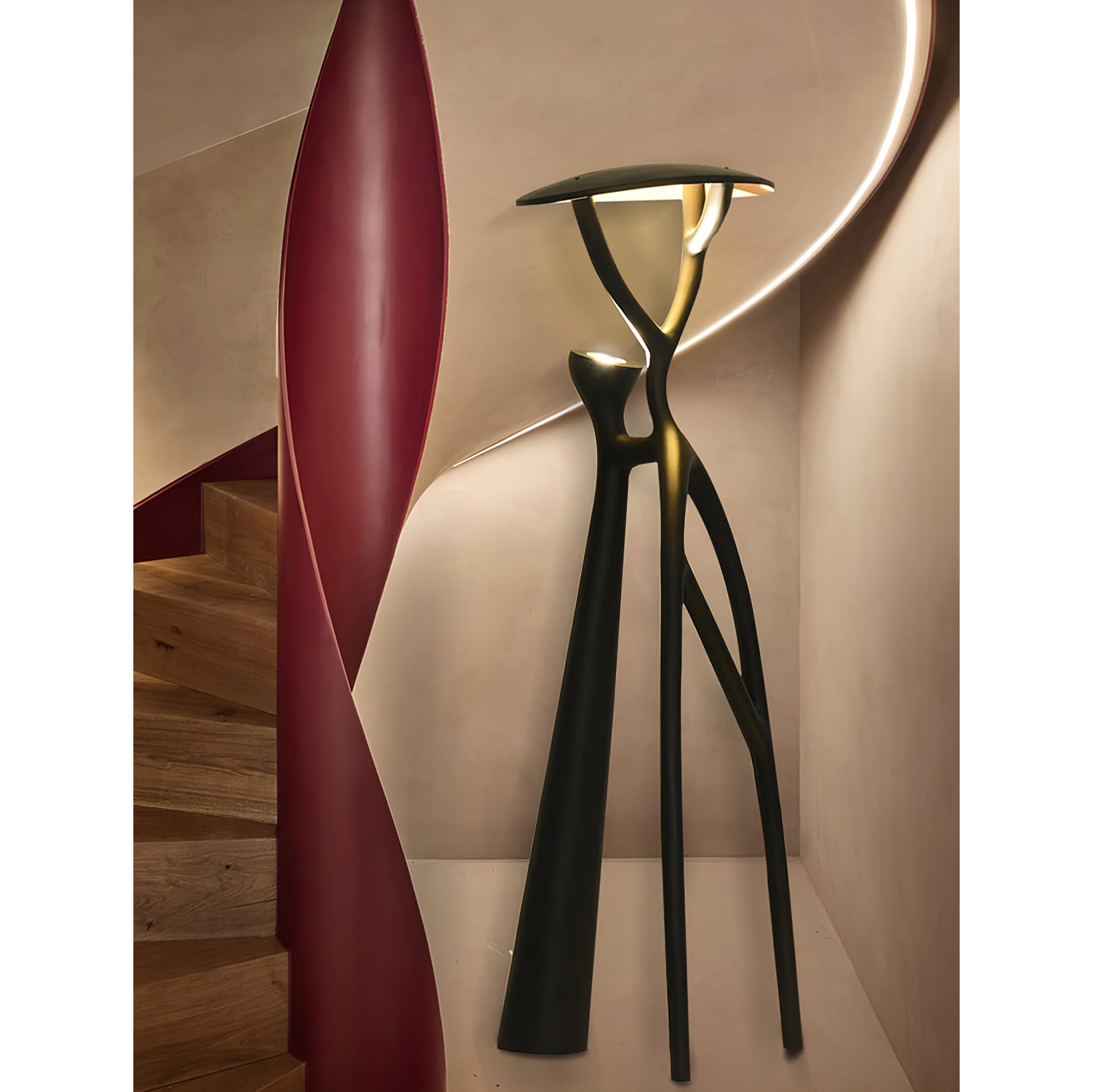 Black Sculpture Floor Lamp - Lamp Copper