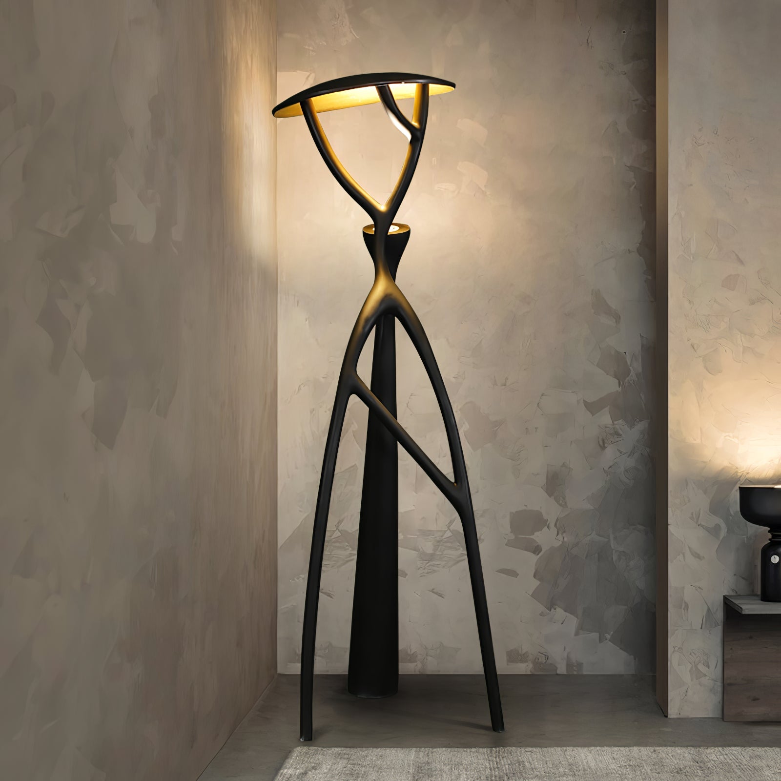 Black Sculpture Floor Lamp - Lamp Copper