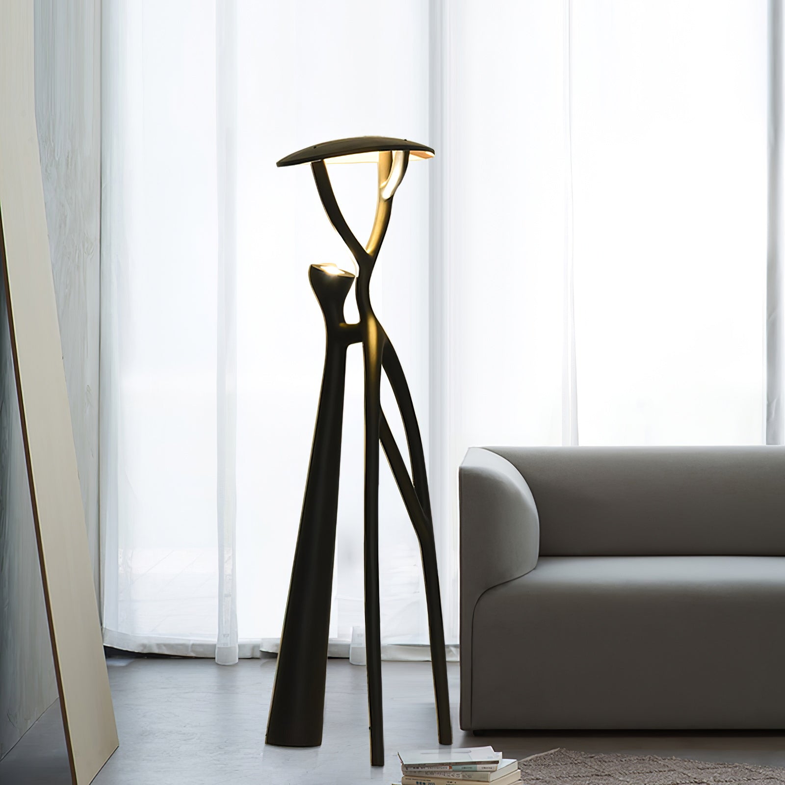 Black Sculpture Floor Lamp - Lamp Copper