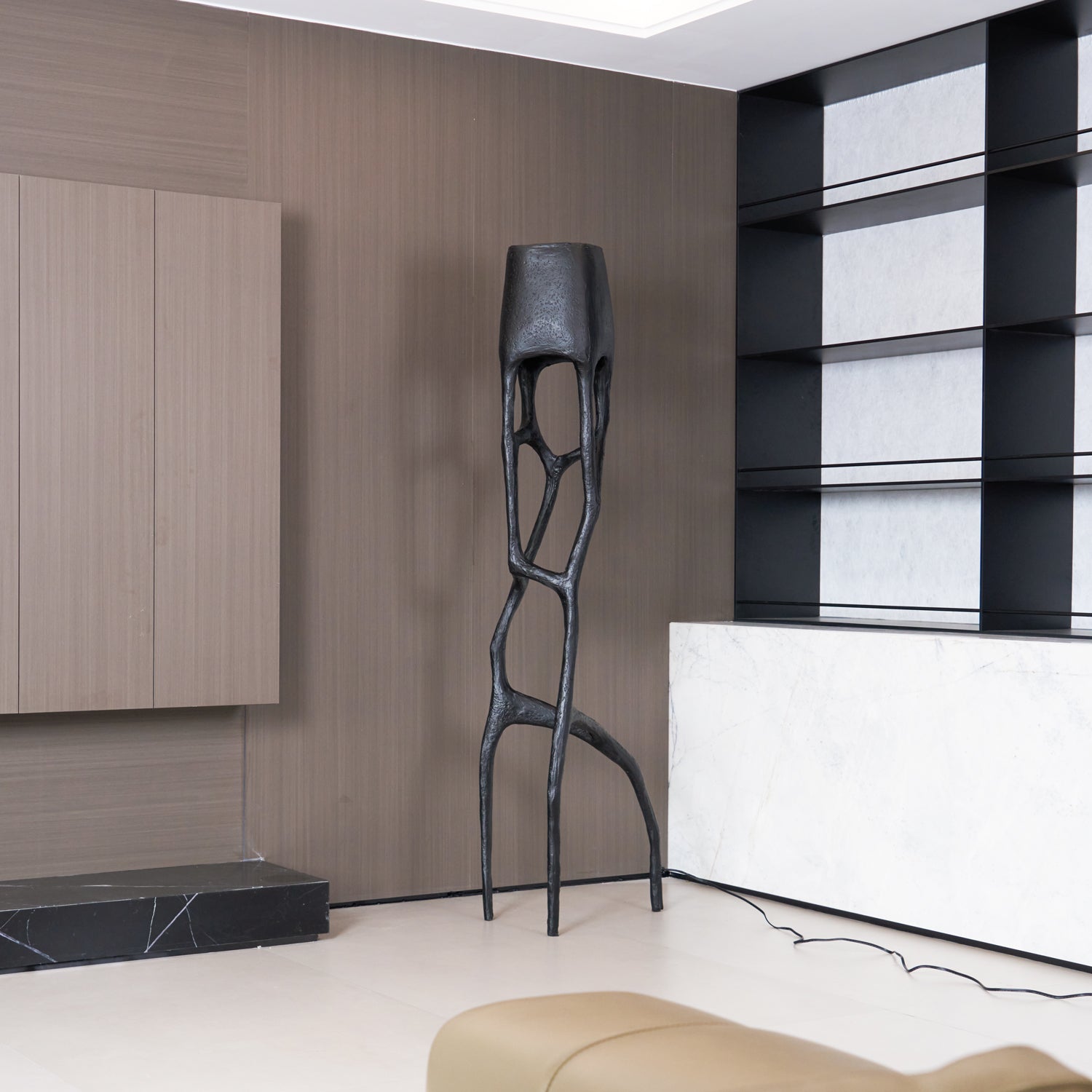 Black Tree Sculpture Floor Lamp - Lamp Copper